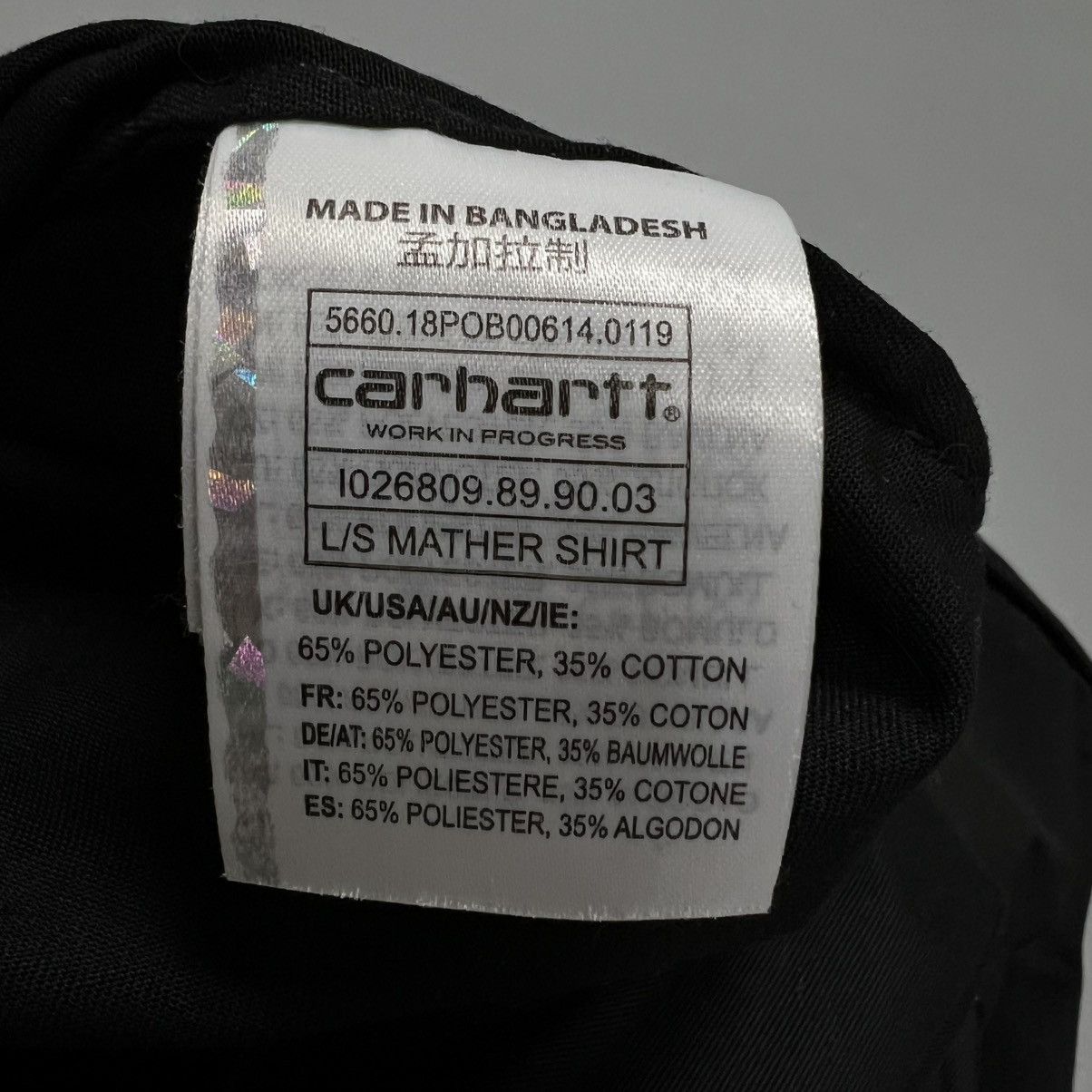 Carhartt × Carhartt Wip Carhartt WIP Shirt Black L/S Mather Shirt Size US M / EU 48-50 / 2 - 8 Thumbnail
