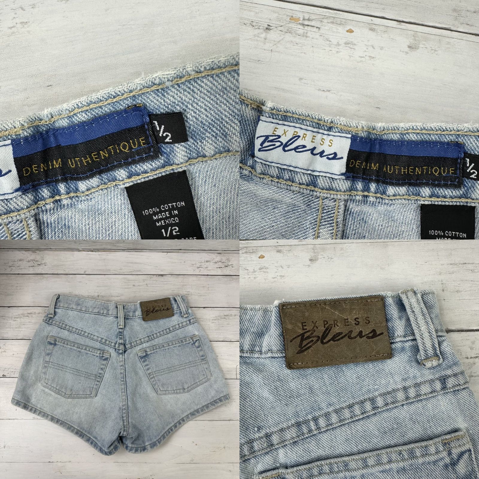 Express VINTAGE Express Blues Jeans Shorts Womens Size 1/2 Blue Denim Bermuda 90s Casual Womens Size 25" / US 0 / IT 36 - 8 Thumbnail