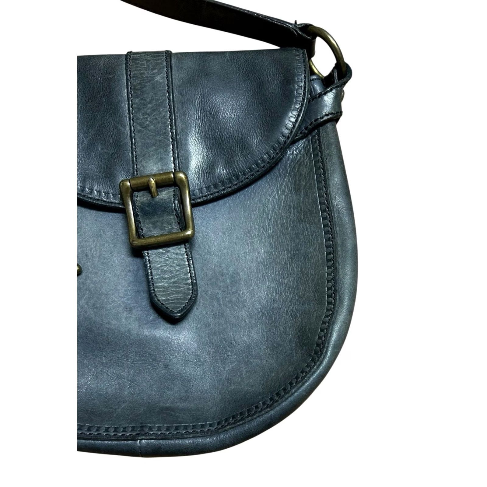 Fossil FOSSIL KEY Grey Leather Satchel Crossbody Purse Shoulder HandBag Women's Read Bag Sydney Vintage No Strap Tear Read More Details Size ONE SIZE - 3 Thumbnail