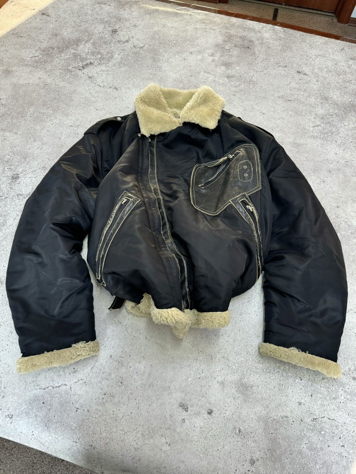 Diesel Vintage Asymmetric Diesel Leather Inserts Jacket Size US XL / EU 56 / 4 - 1 Thumbnail