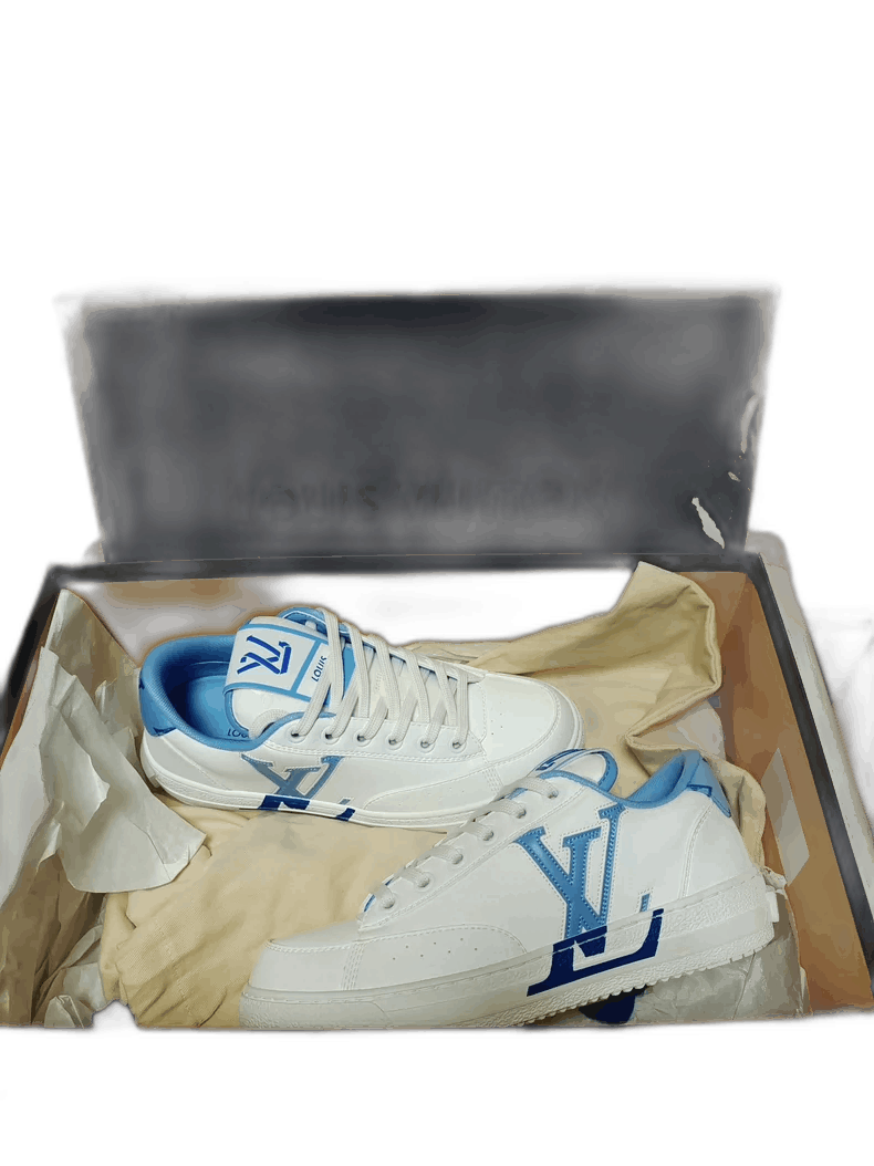 Louis Vuitton Louis Vuitton Louis Vuitton White Blue TieUp Sneakers-2506 Size US 5 / IT 35 - 1 Thumbnail