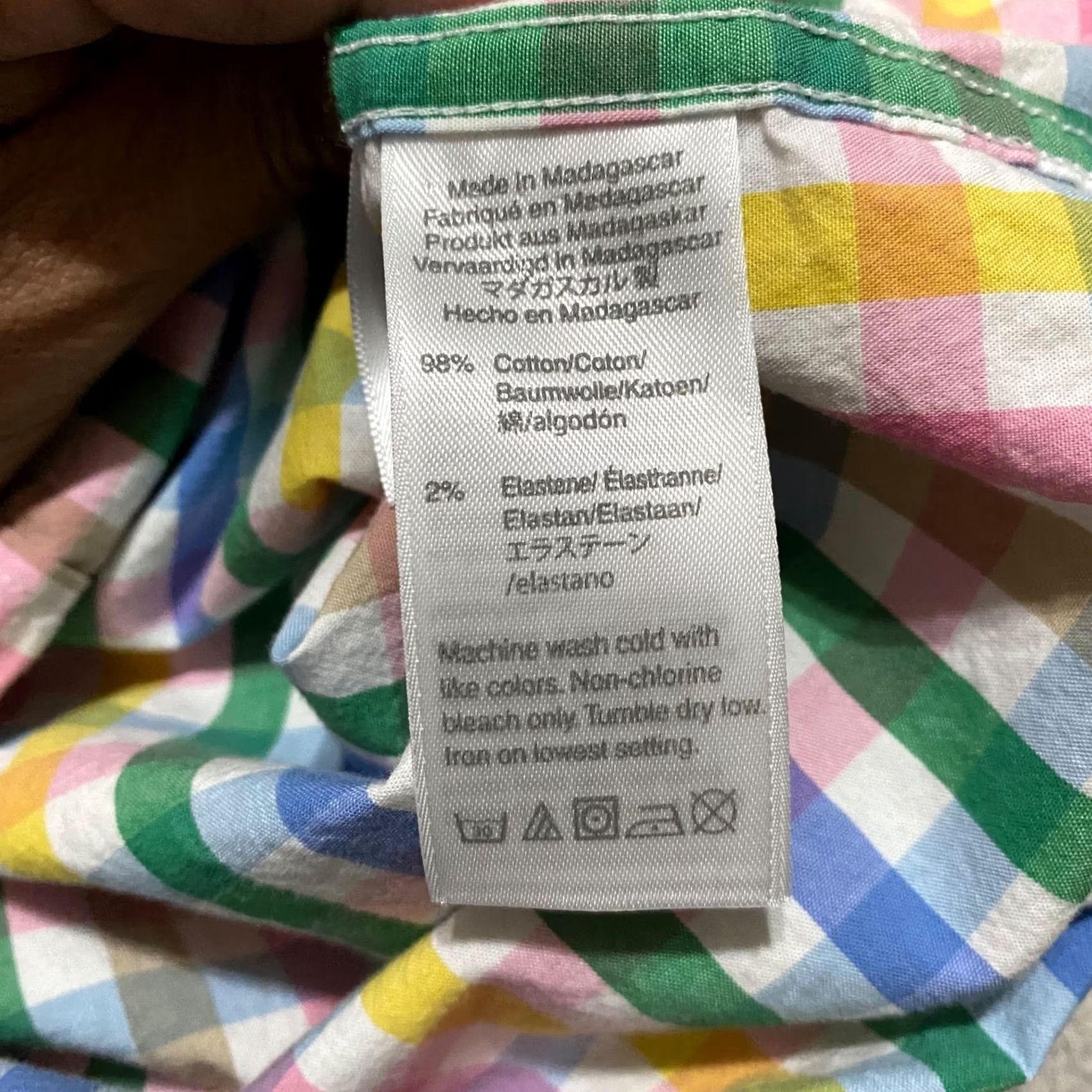 J.Crew J.CREW Shirt Mens Large Multicolor Plaid Short Sleeve Button-Down Slim Fit Size US L / EU 52-54 / 3 - 7 Thumbnail