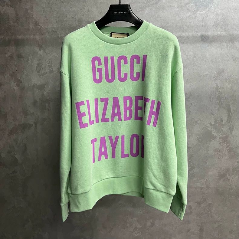 Gucci Gucci Green letter logo printed round-neck long-sleeved pul Size US L / EU 52-54 / 3 - 1 Thumbnail