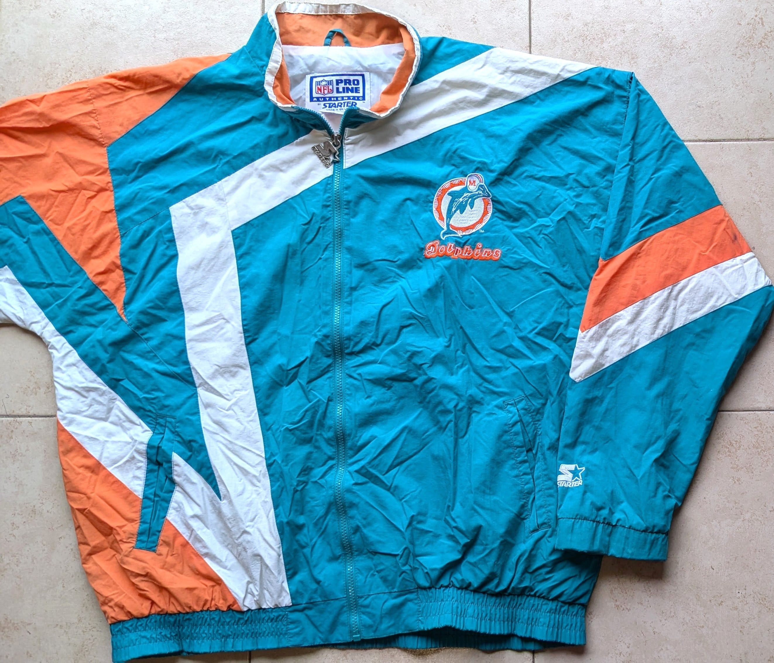 Starter Miami Dolphins 90s STAR windbreaker SHULA teal NFL vintage Size US L / EU 52-54 / 3 - 3 Thumbnail