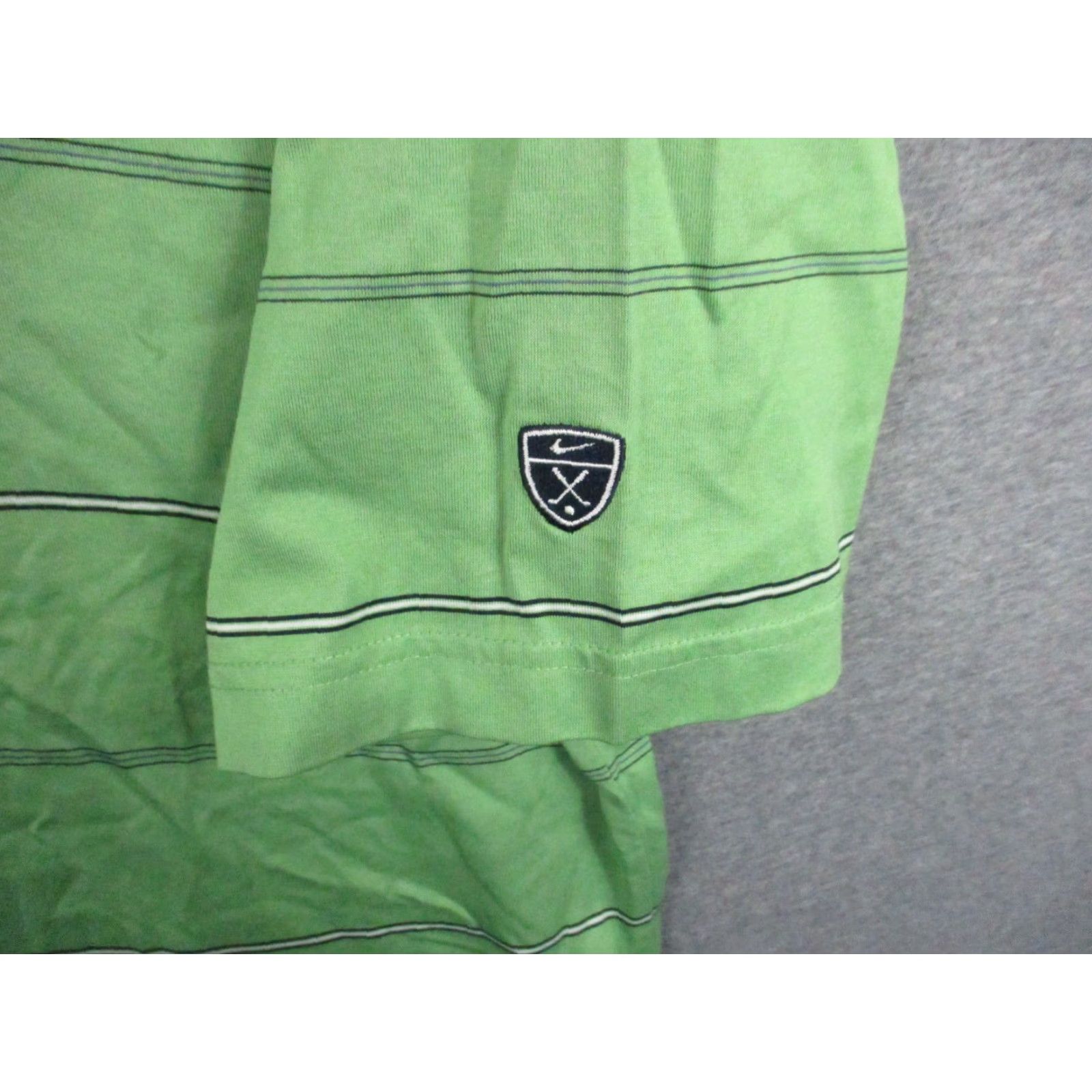 Nike Nike Golf Polo Shirt L Mens Dri-Fit Green Blue Stripe Short Sleeve Cotton Polyester Size US L / EU 52-54 / 3 - 2 Thumbnail