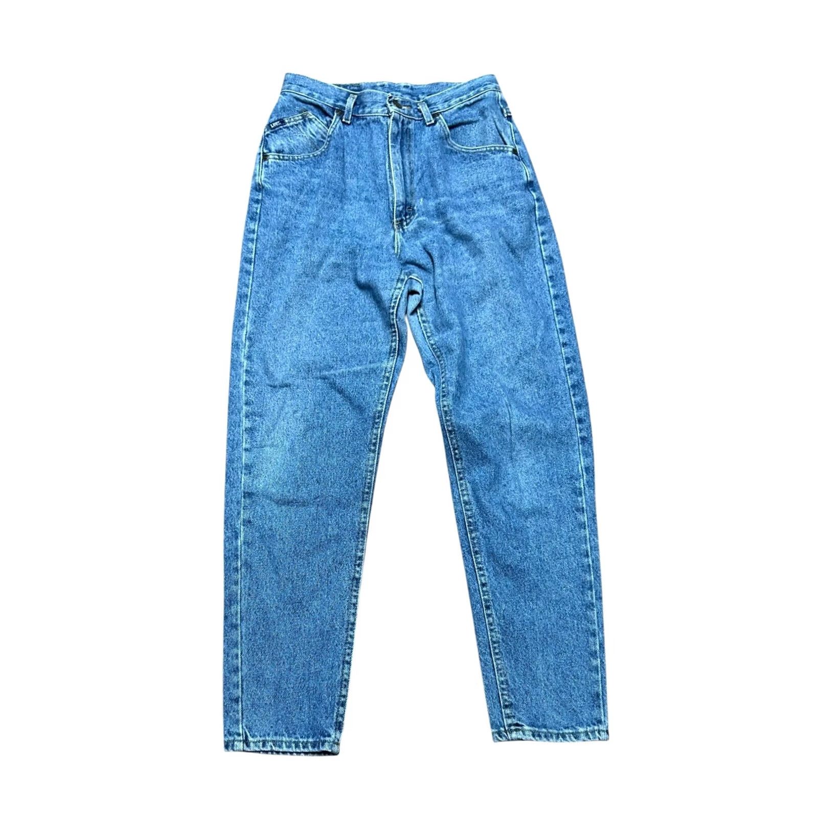 Lee VINTAGE Lee Premium Classic Blue Mom Jeans Women's Sz 11 High Waist Straight Leg 90s USA Mens Girls Size 32" / US 10 / IT 46 - 2 Thumbnail