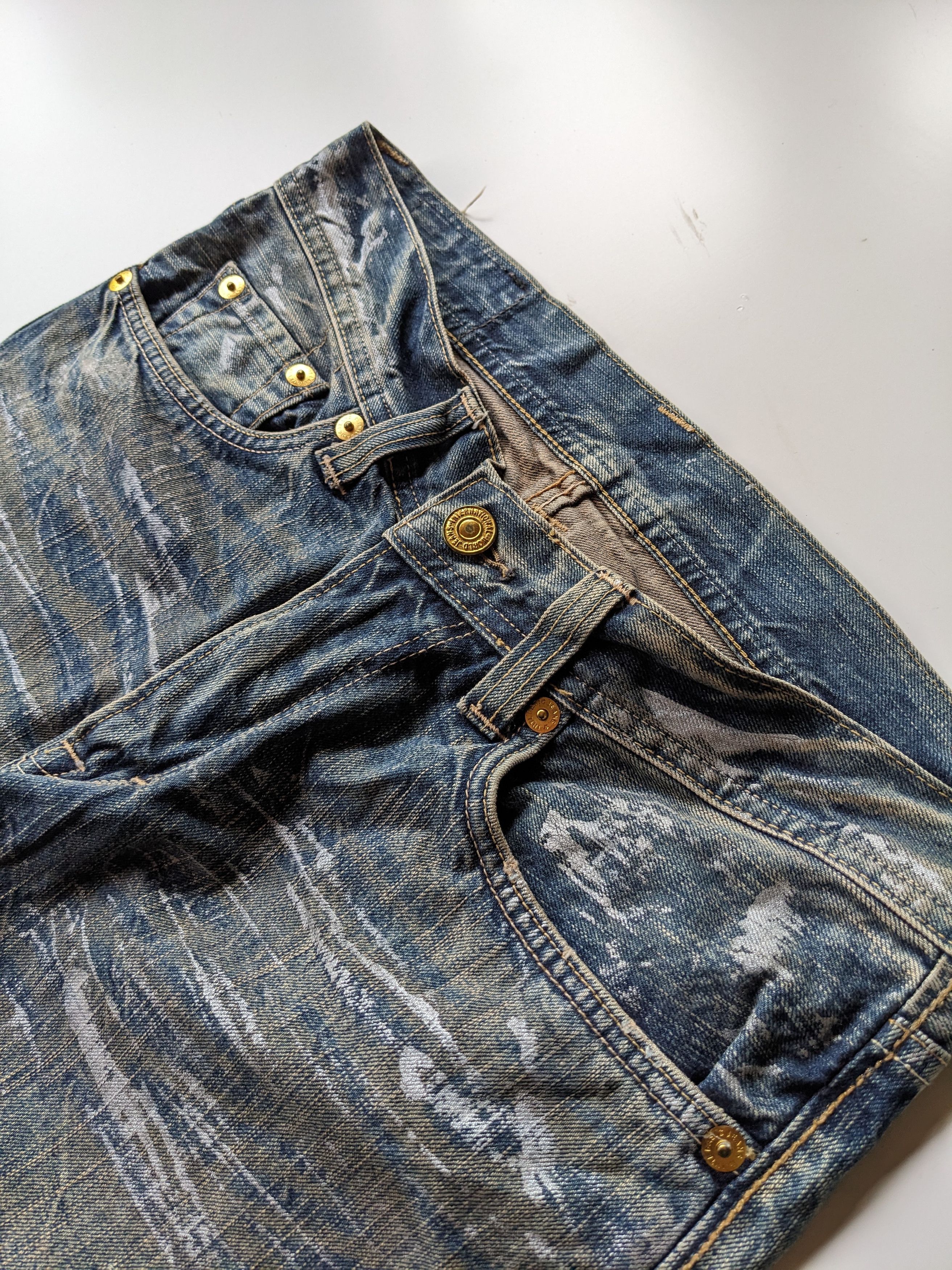 Japanese Brand Denim Craft painter mudwash jeans Size US 33 - 6 Thumbnail