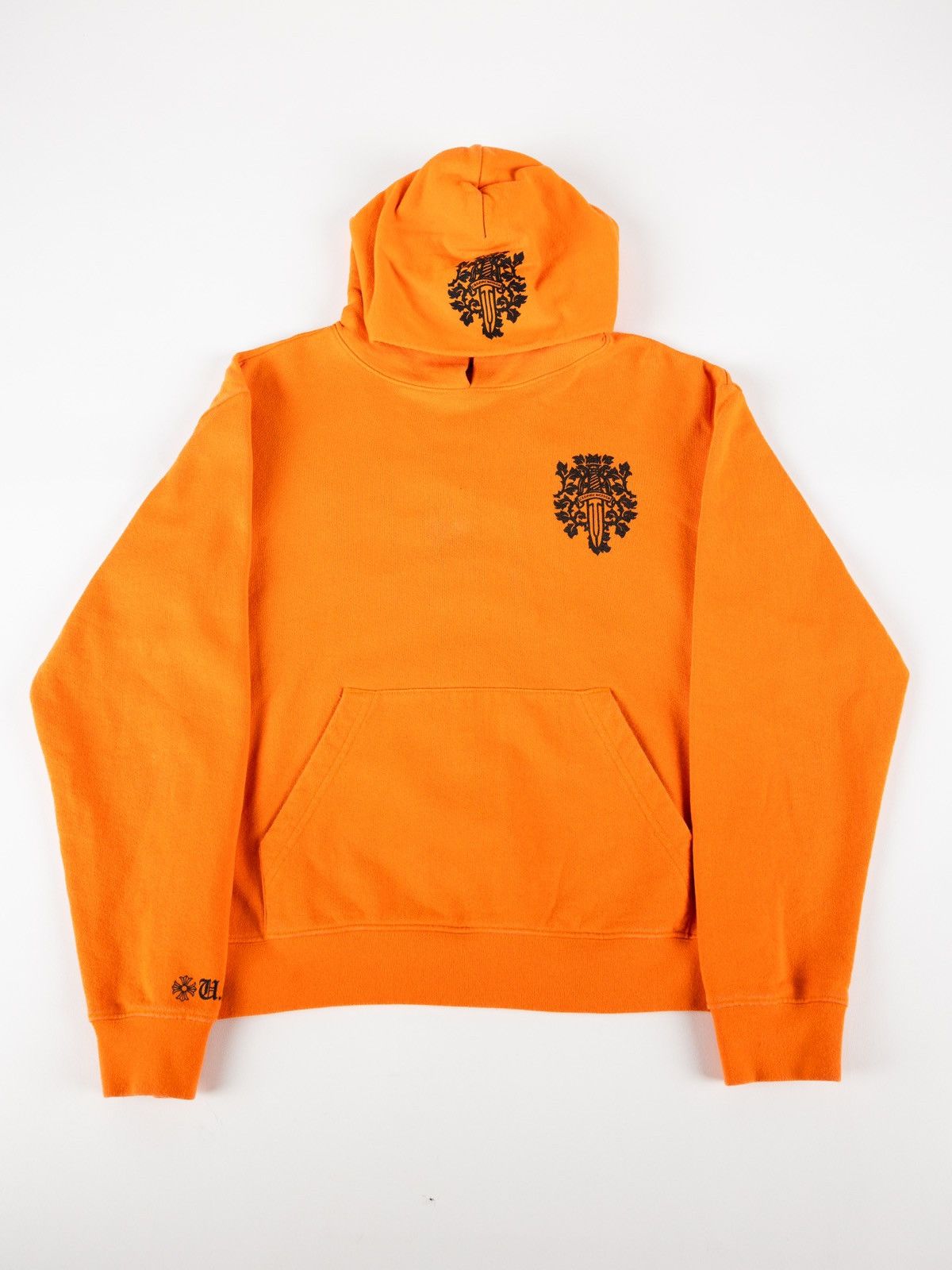 image of Chrome Hearts Dagger Hoodie in Orange, Men's (Size Small)