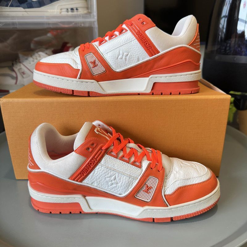Louis Vuitton Louis Vuitton Trainer Low-Top Sneakers in Orange 0079 Size US 9.5 / IT 39.5 - 6 Thumbnail