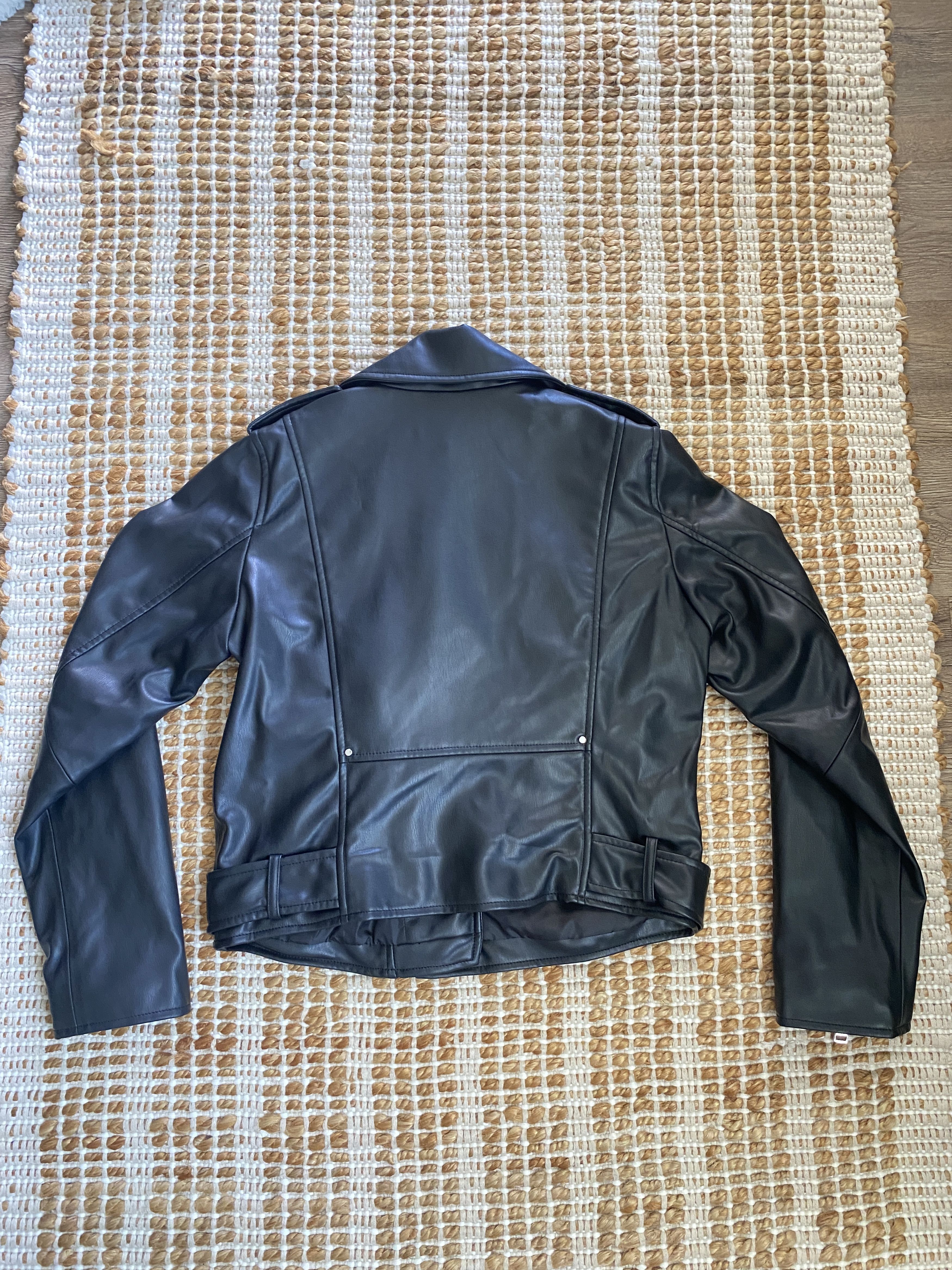 Zara Zara Faux Leather Biker Jacket – Black Size S / US 4 / IT 40 - 10 Thumbnail