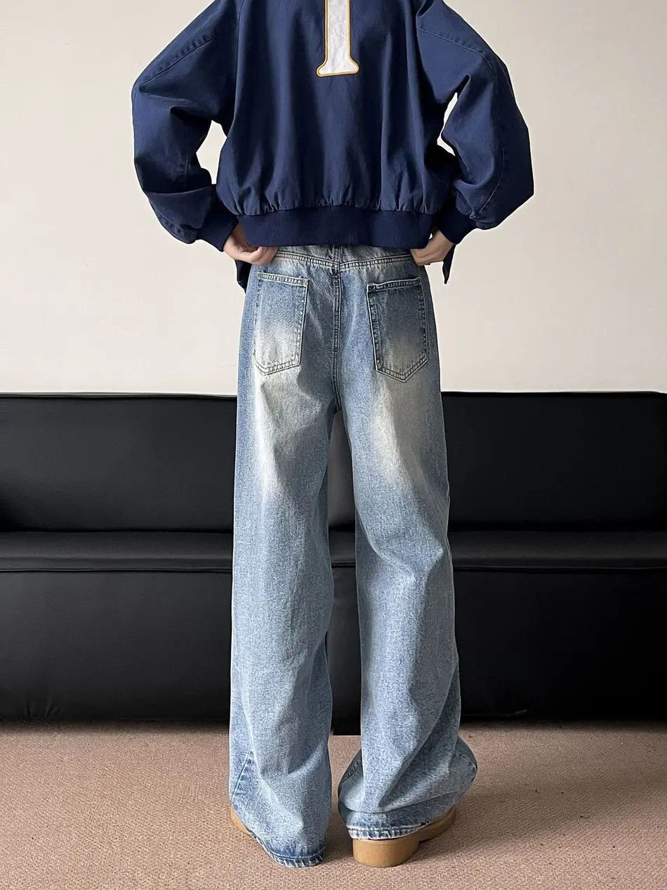 Japanese Brand Retro loose straight leg micro flared jeans Size US 32 / EU 48 - 5 Thumbnail
