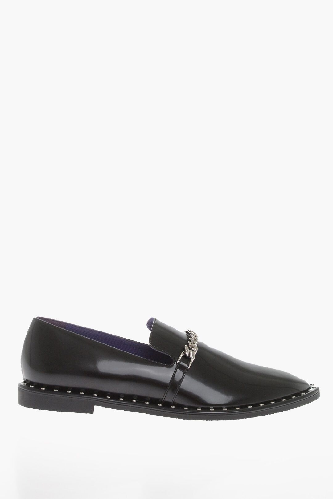 Stella McCartney og1mm0824 Vegan Leather Loafers With Chain in Black Size US 8.5 / IT 38.5 - 1 Thumbnail