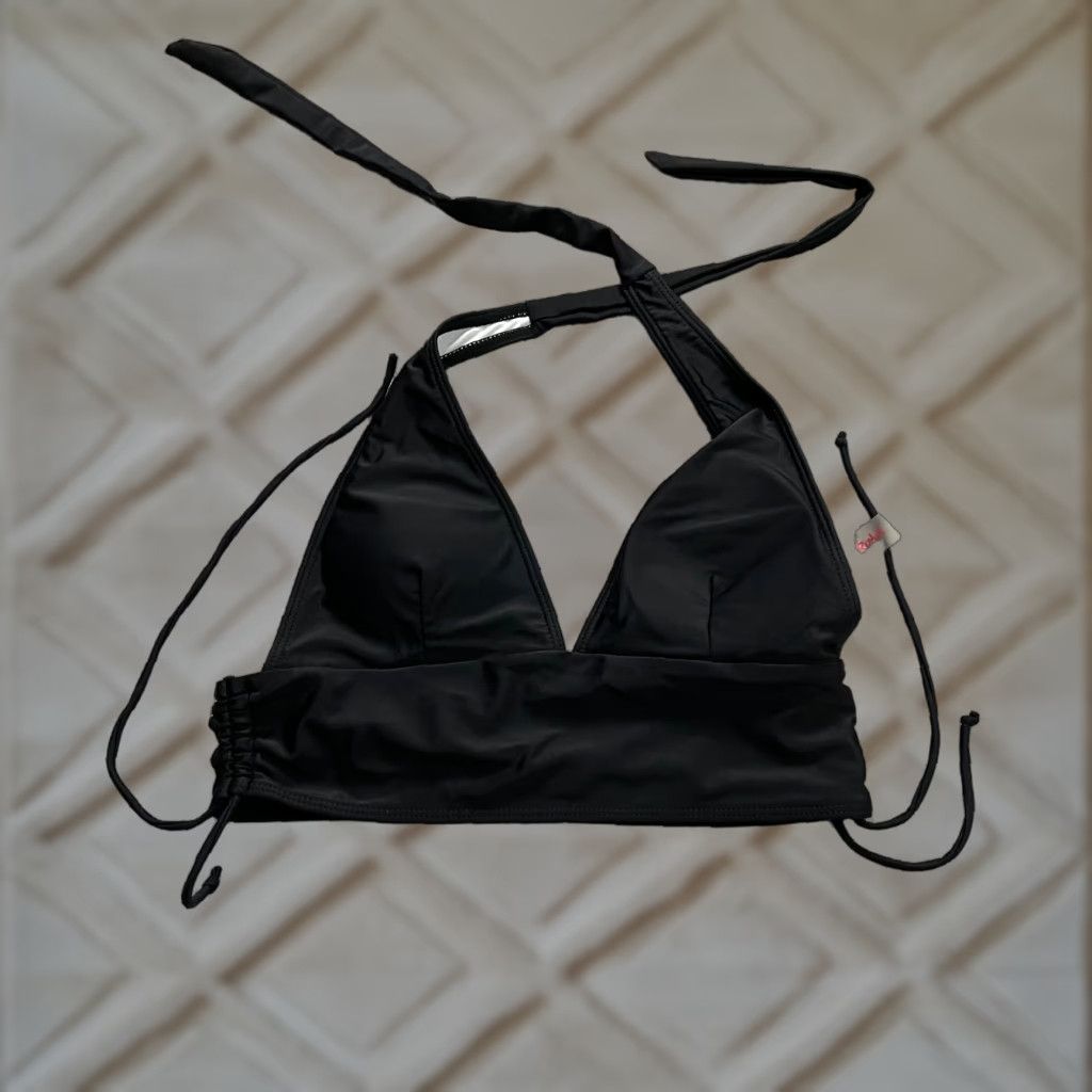 Vintage ROMWE Bikini Top Women Medium Black Padded Halter Backless Beach Swimwear Top Size M / US 6-8 / IT 42-44 - 1 Thumbnail