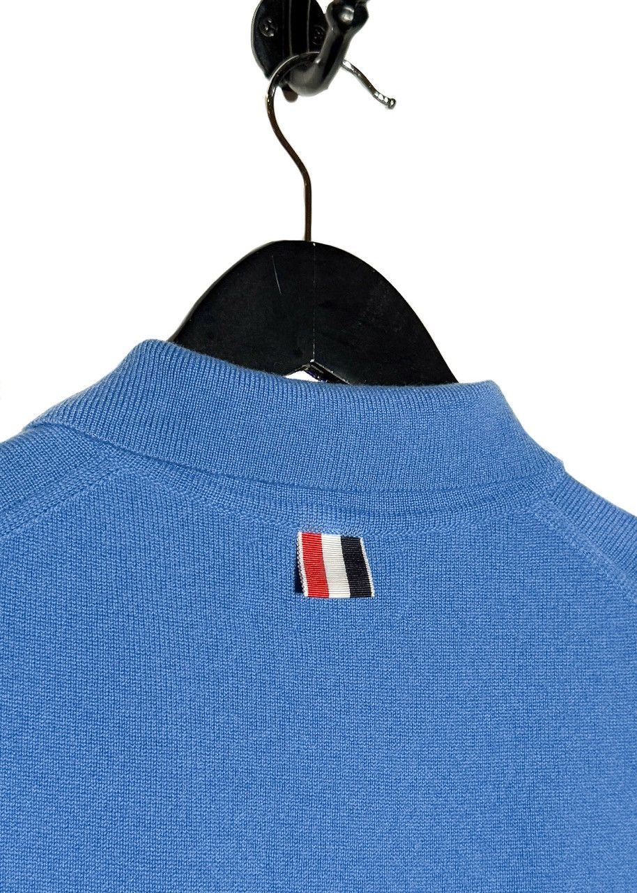 Thom Browne Thom Browne Blue Cashmere 4-Bar Short Sleeve Knit Polo Shirt Size US XL / EU 56 / 4 - 6 Thumbnail