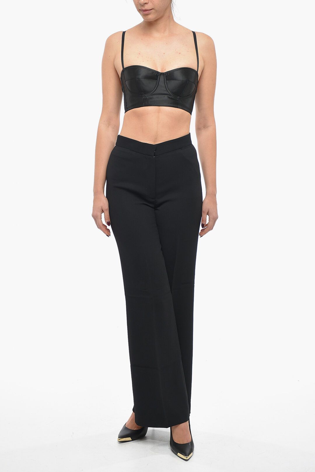 og1mm0824 Hidden Closure With Palazzo Pants in Black