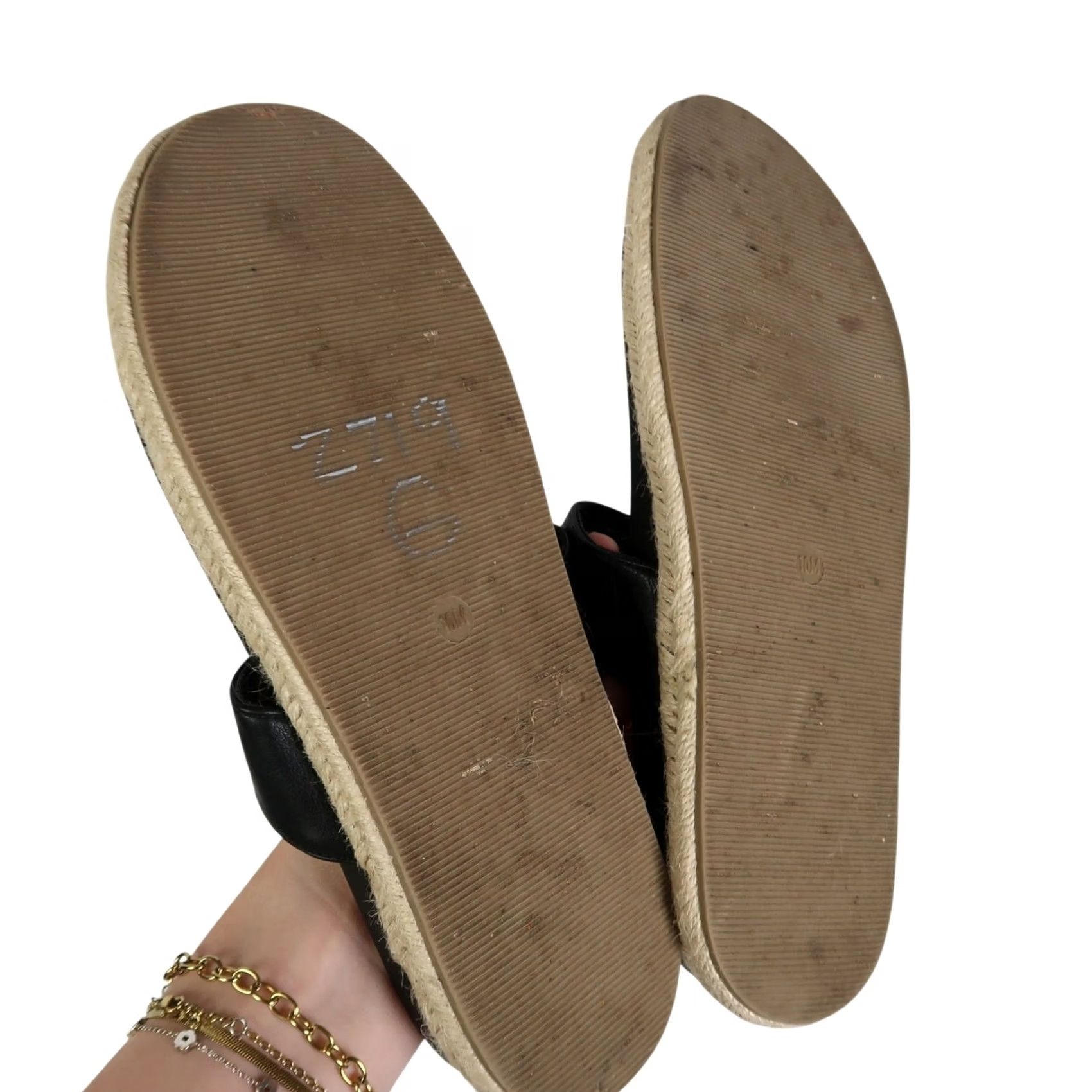 Joie JOIE Nacho Black Faux Leather Thong Sandals Espadrilles 10 Bohemian Women Casual Spring Summer Espadrille Sandal Slip-on Womens Size US 10 / IT 40 - 5 Thumbnail