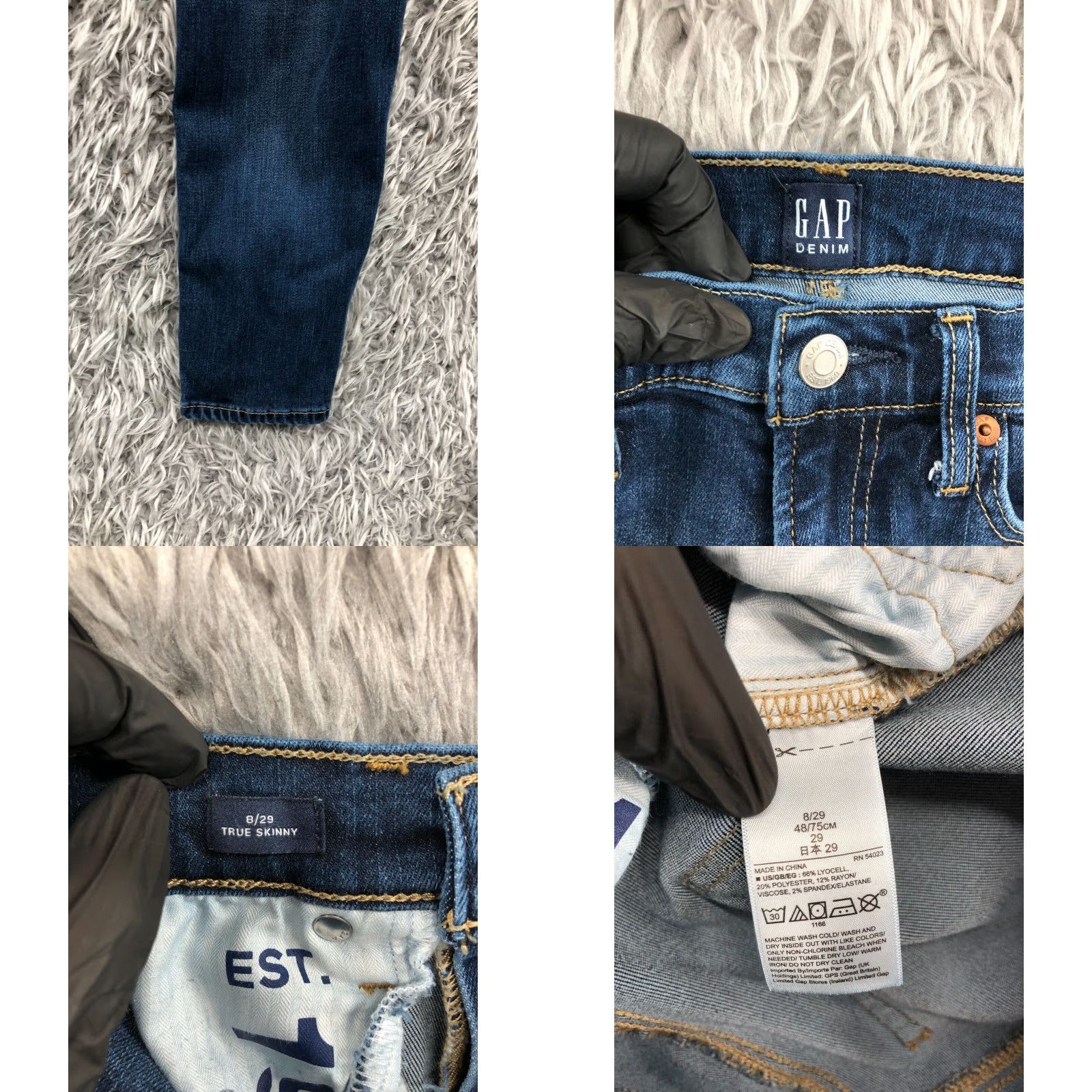 Gap Gap Jeans Skinny 8 Womens Medium Wash Blue Regular Stretch Denim 5-Pocket Pocket Zipper Button Logo Gap 1969 Modern American Classic Vintage No Size 30" / US 8 / IT 44 - 8 Thumbnail