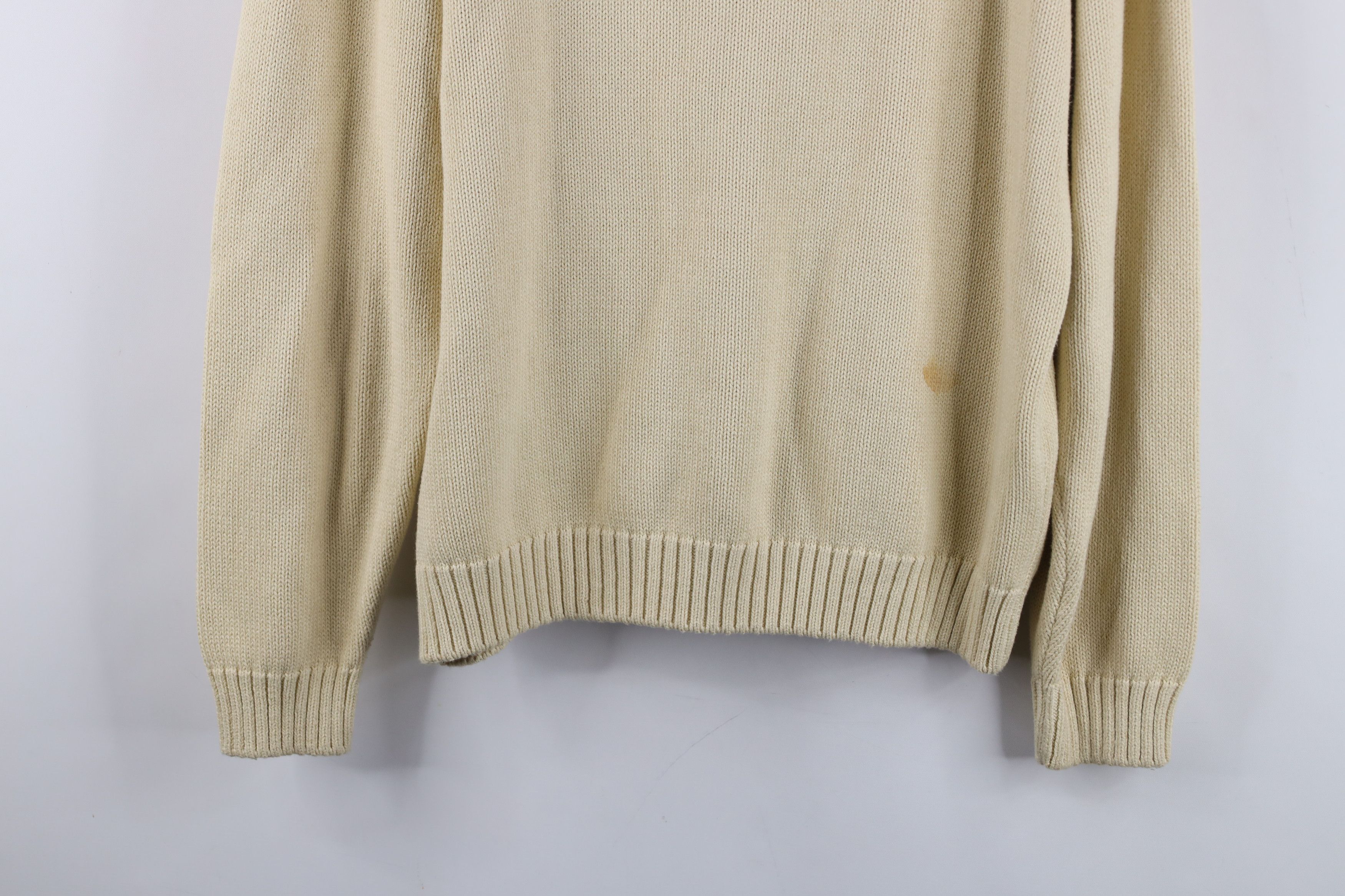 Lands' End Vintage 90s Lands End Cotton Knit Crewneck Sweater Beige USA Size M / US 6-8 / IT 42-44 - 14 Thumbnail