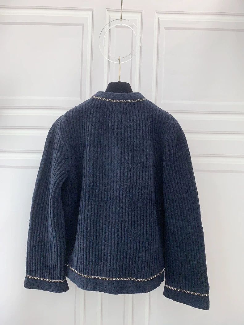 Chanel Chanel Dark blue chain sweater jacket Size XXS / US 00 / IT 34 - 2 Thumbnail