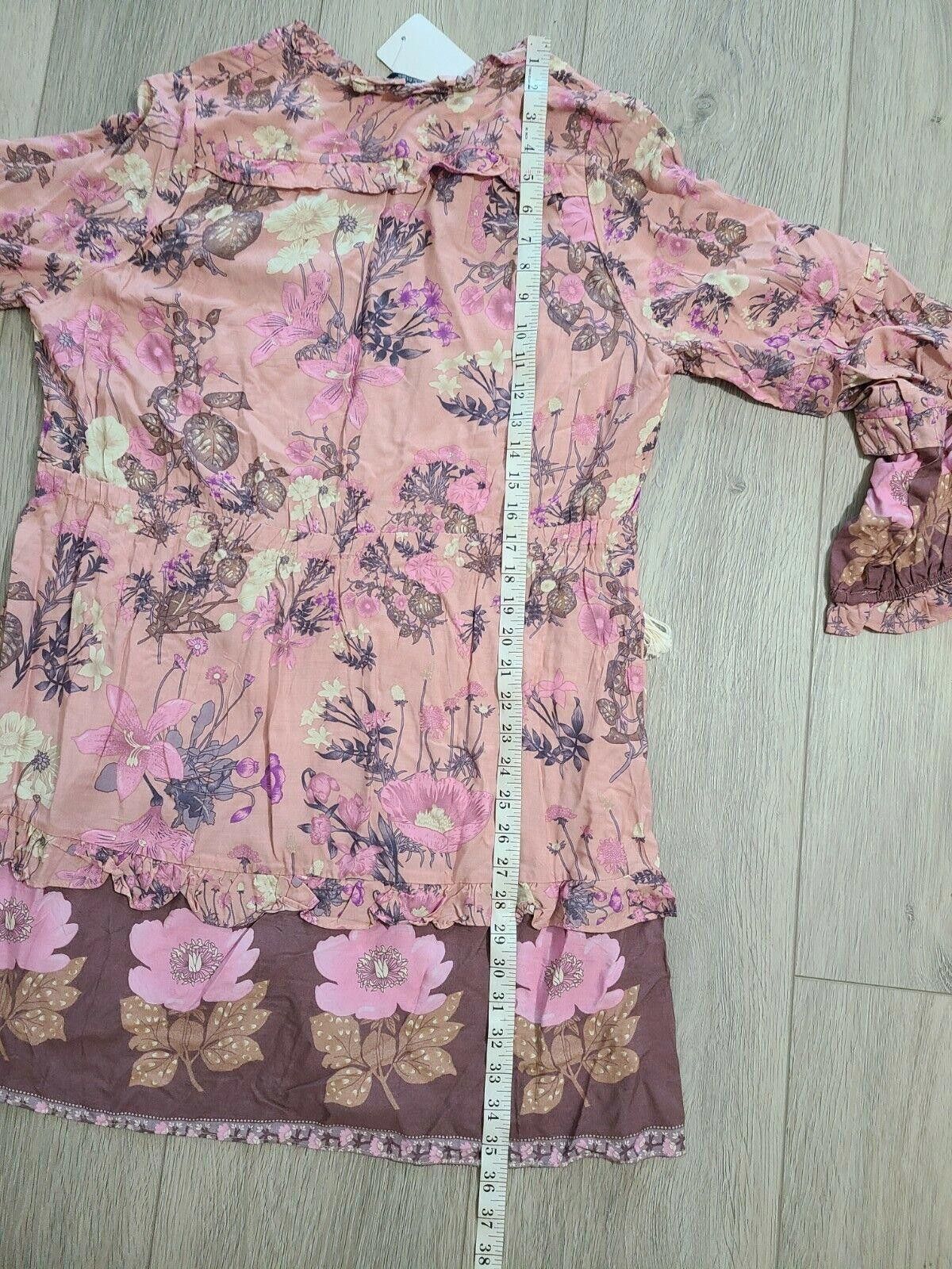 Designer Lance Cade Dress Large Pink Mauve Boho long Sleeve V Neck Size L / US 10 / IT 46 - 5 Thumbnail