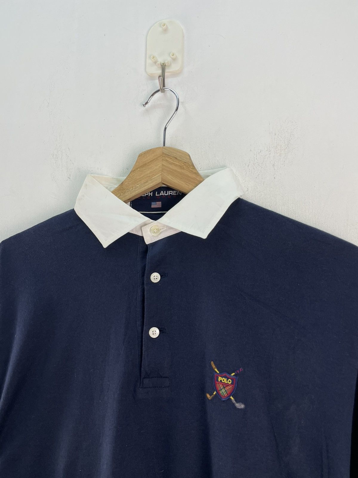 Ralph Lauren Vintage Ralph Lauren Polo Rugby Long Sleeve Navy Blue Size US M / EU 48-50 / 2 - 5 Thumbnail