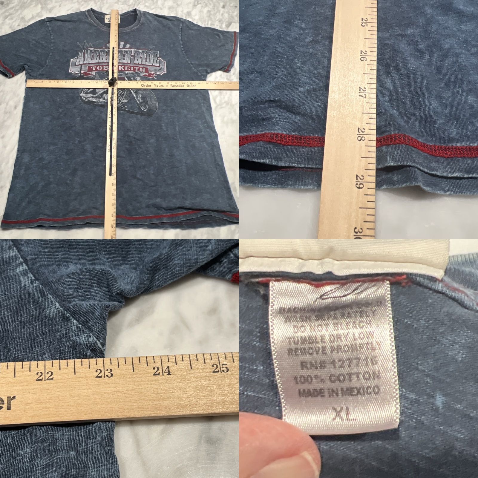 Vintage Toby Keith American Ride Motorcycle T-Shirt XL Blue Graphic Music Love Mens Size US XL / EU 56 / 4 - 8 Thumbnail