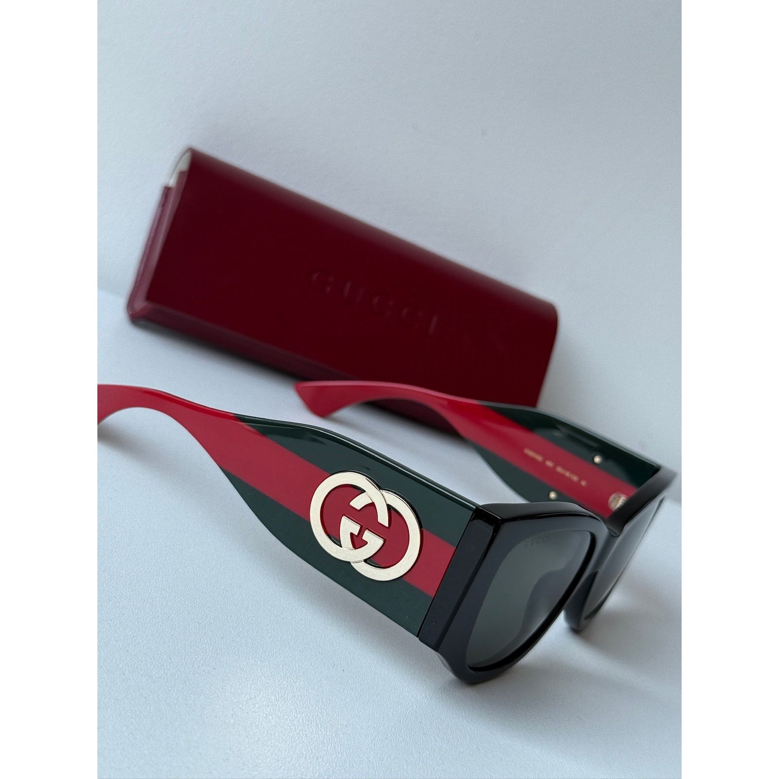 NEW Gucci GG2115S Black Thick Leg Striped Sunglasses $480 NEW Gucci GG2115S Black Thick Leg Striped Sunglasses $480 main image 2