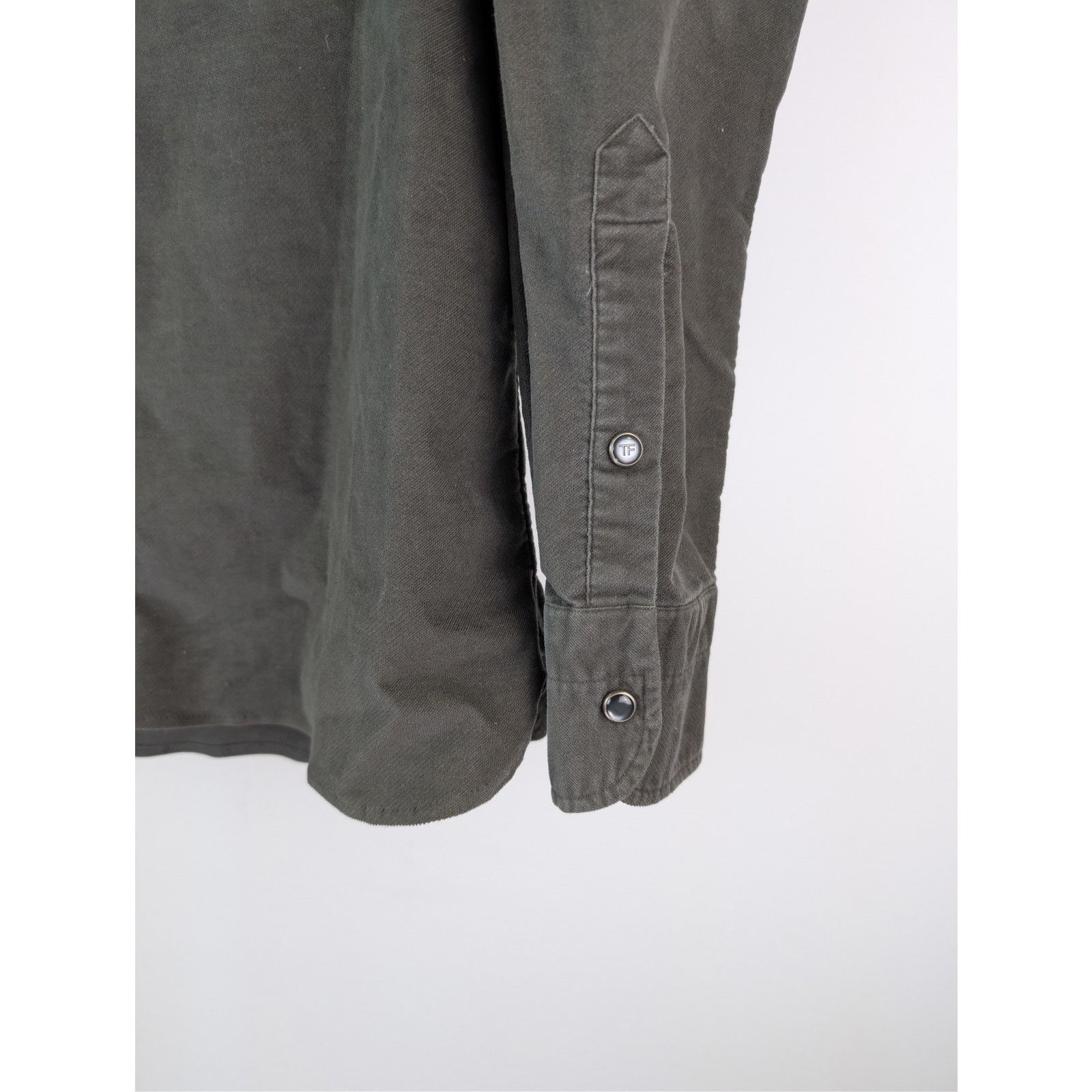 Tom Ford o1rshd1 CC20 Corduroy Western Button up Shirt in Grey Size US M / EU 48-50 / 2 - 5 Thumbnail