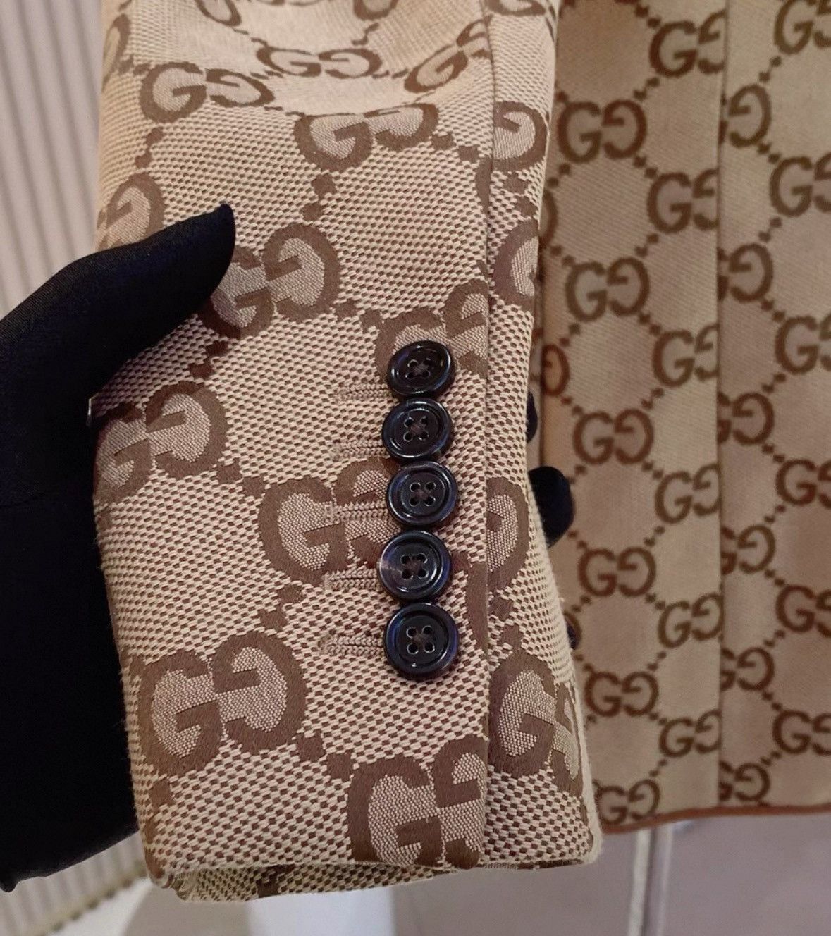 Gucci Gucci Full-print old-fashioned leather suit jacket Size XS / US 0-2 / IT 36-38 - 3 Thumbnail