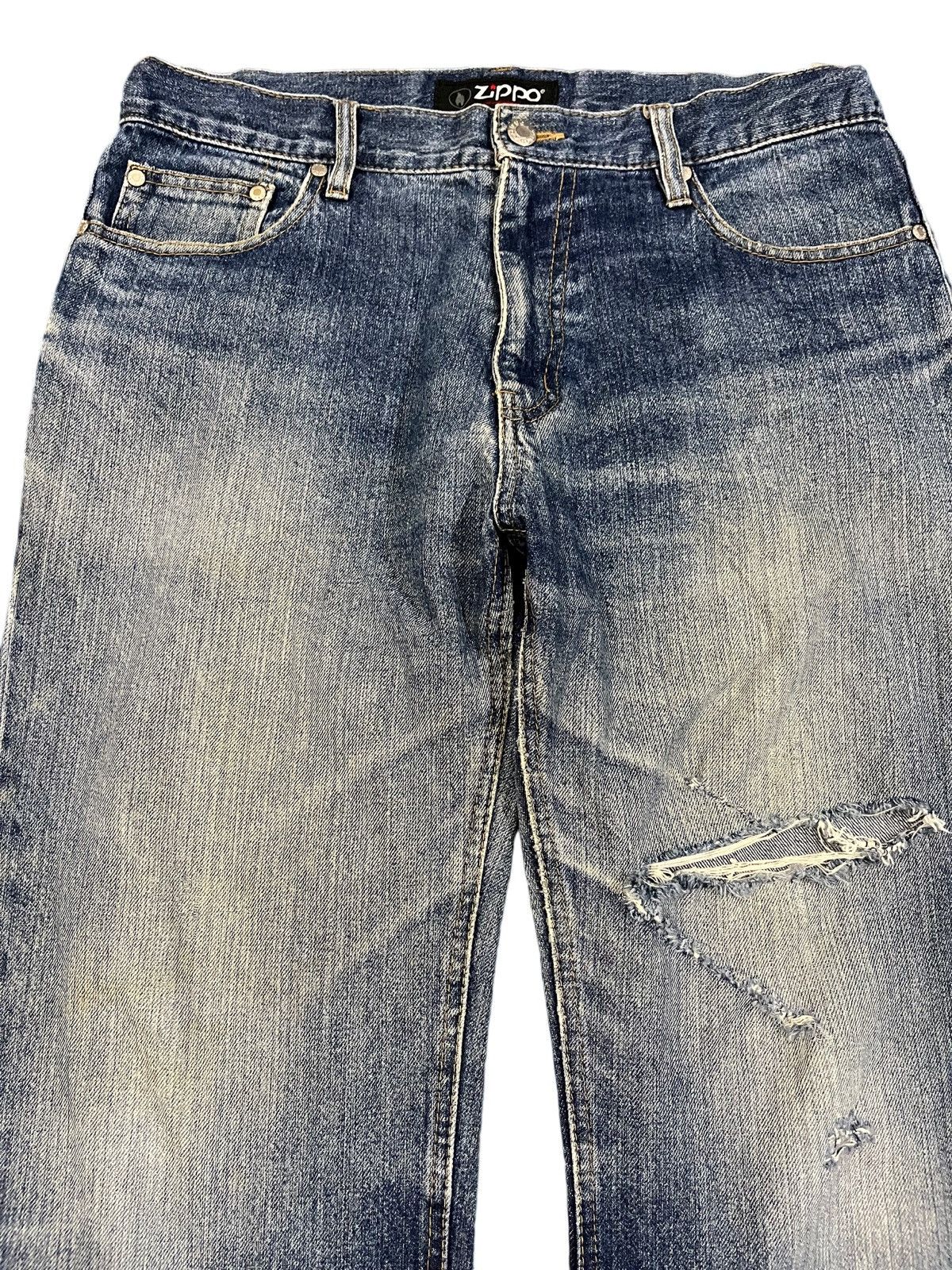 Zippo Vintage Zippo Baggy Distressed Denim Size US 33 - 2 Thumbnail