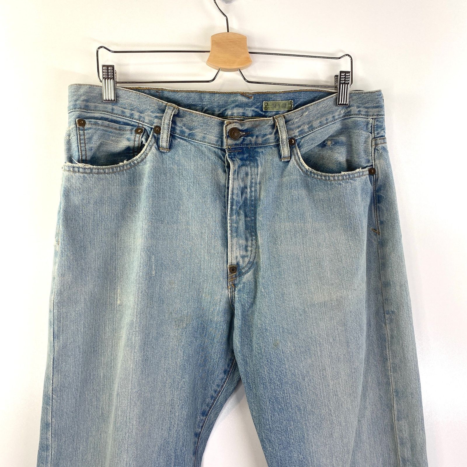 Polo Ralph Lauren × Vintage Polo Ralph Lauren Jeans Vintage Straight Leg Blue Light Wash Size US 34 / EU 50 - 2 Thumbnail