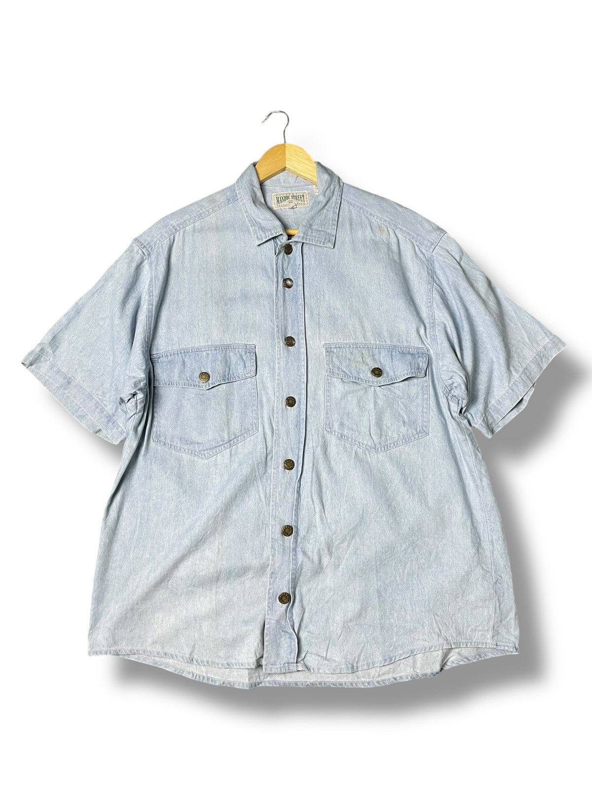 Japanese Brand × Vintage Authentic Mandoc Street Denim Button Up Shirts (82) Size US M / EU 48-50 / 2 - 1 Thumbnail
