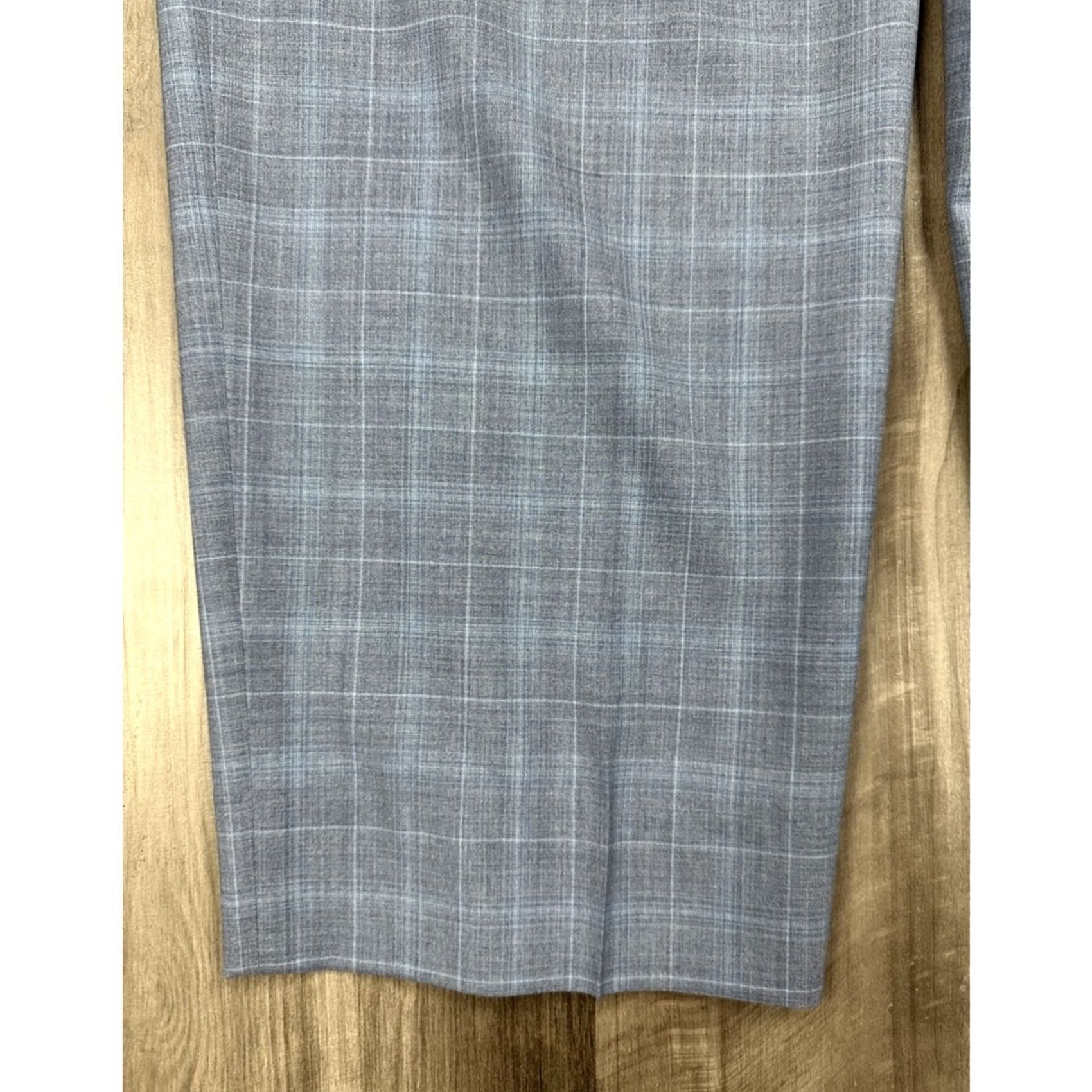 Canali Canali Wool Plaid Dress Pants - 38 Mens Regular Inseam 29 Blue Gray Wool (100%) Dress Pants Size US 38 / EU 54 - 3 Thumbnail