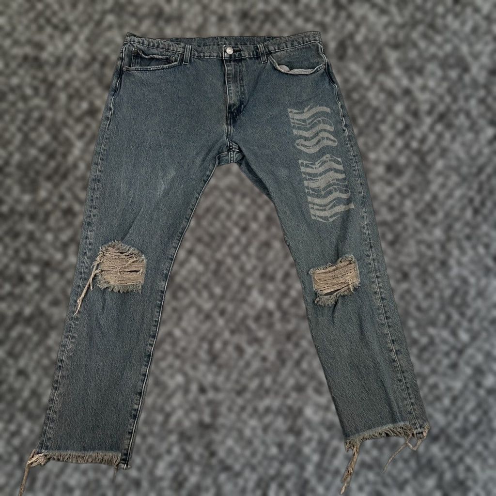 Levi's VINTAGE Levi's 512 Jeans Mens 38x30 Dark Denim Straight Fit Regular Big E Distressed 90s LTD Size US 38 / EU 54 - 1 Thumbnail