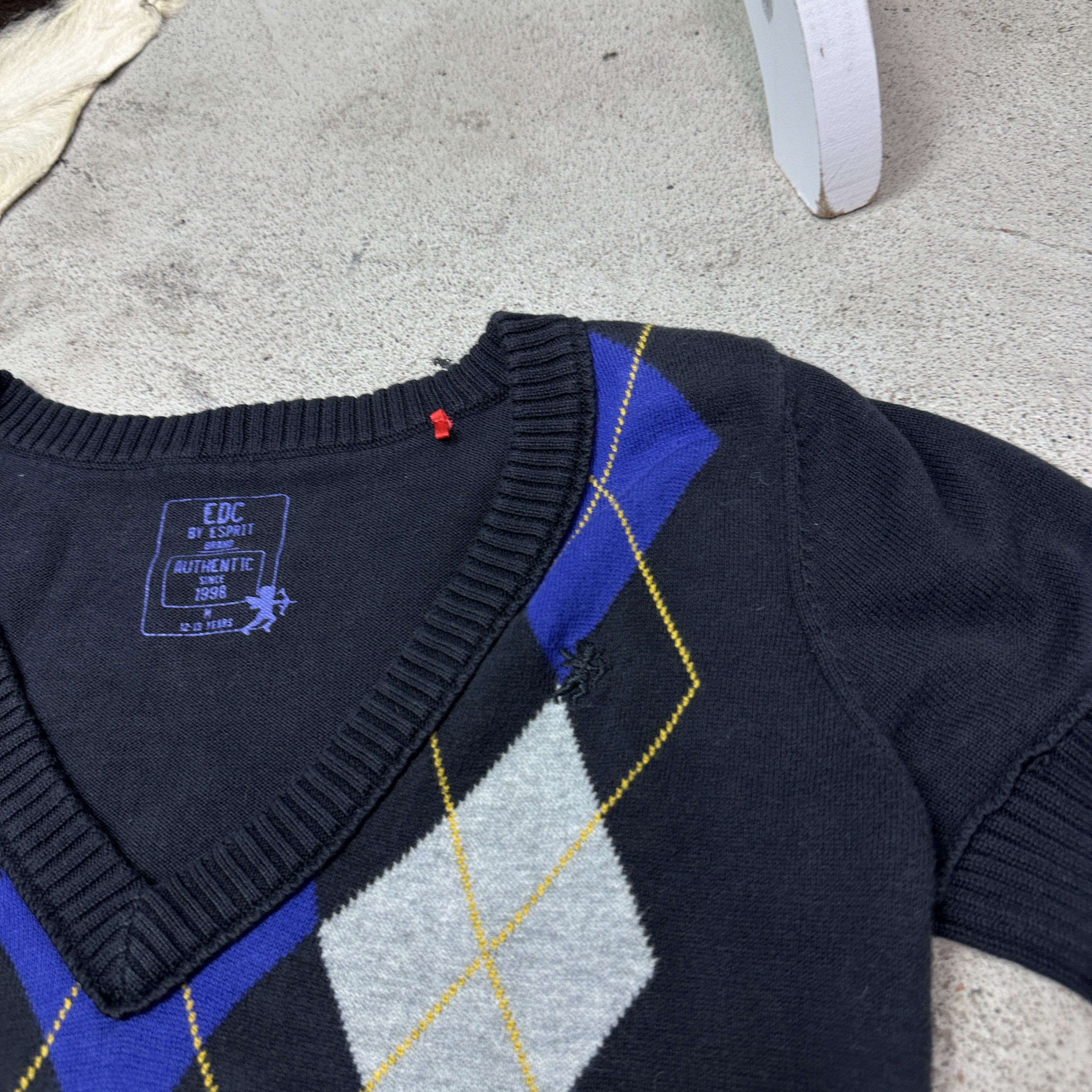 Vintage Vintage Argyle Fitted Print School Girl Swater 00s Size XS / US 0-2 / IT 36-38 - 3 Thumbnail