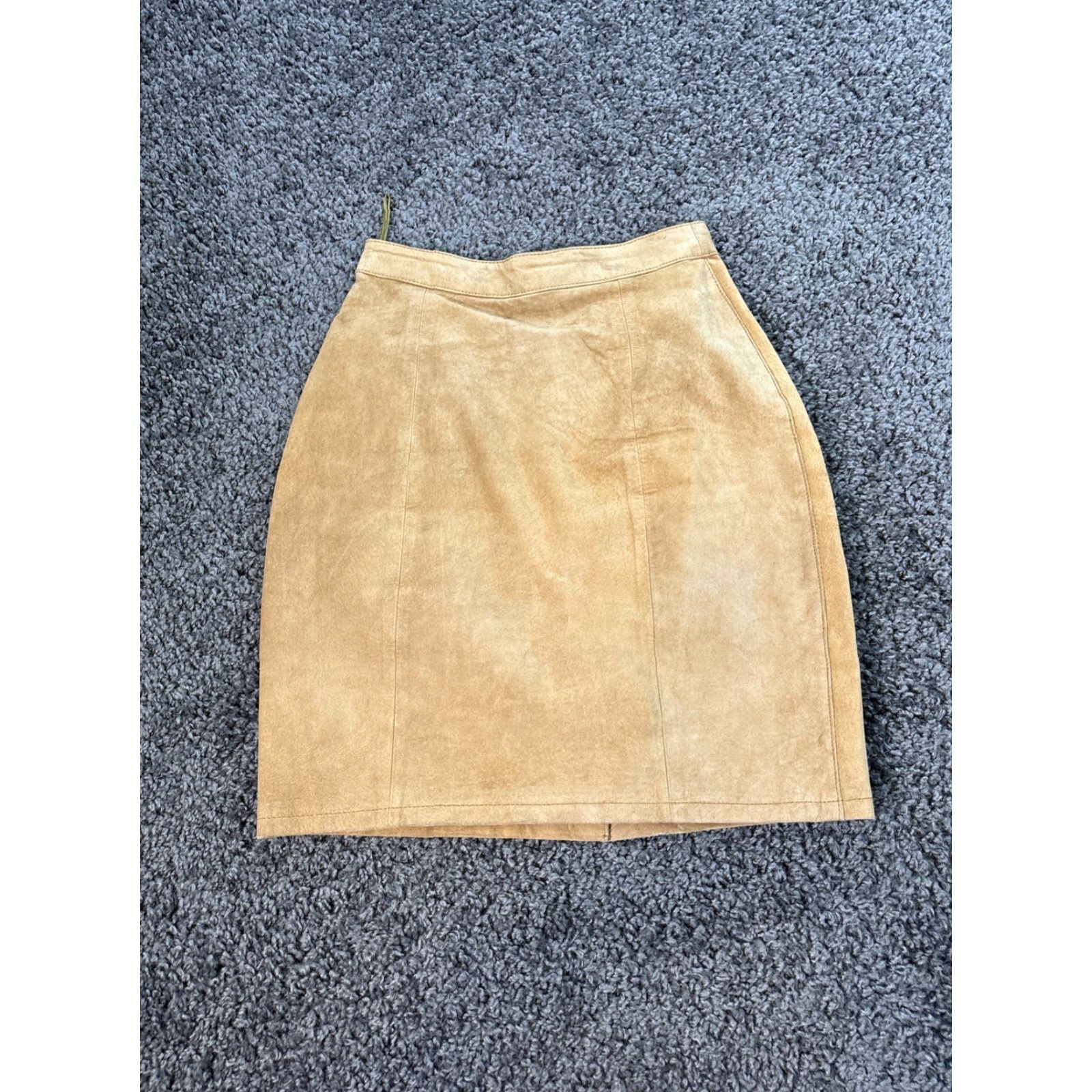 Vintage VINTAGE Micki Leather Skirt Womens Size 8 Midi Suede 80s Royal Beige Blue Pencil Straight Skirt Womens Mens? Size 30" / US 8 / IT 44 - 5 Thumbnail