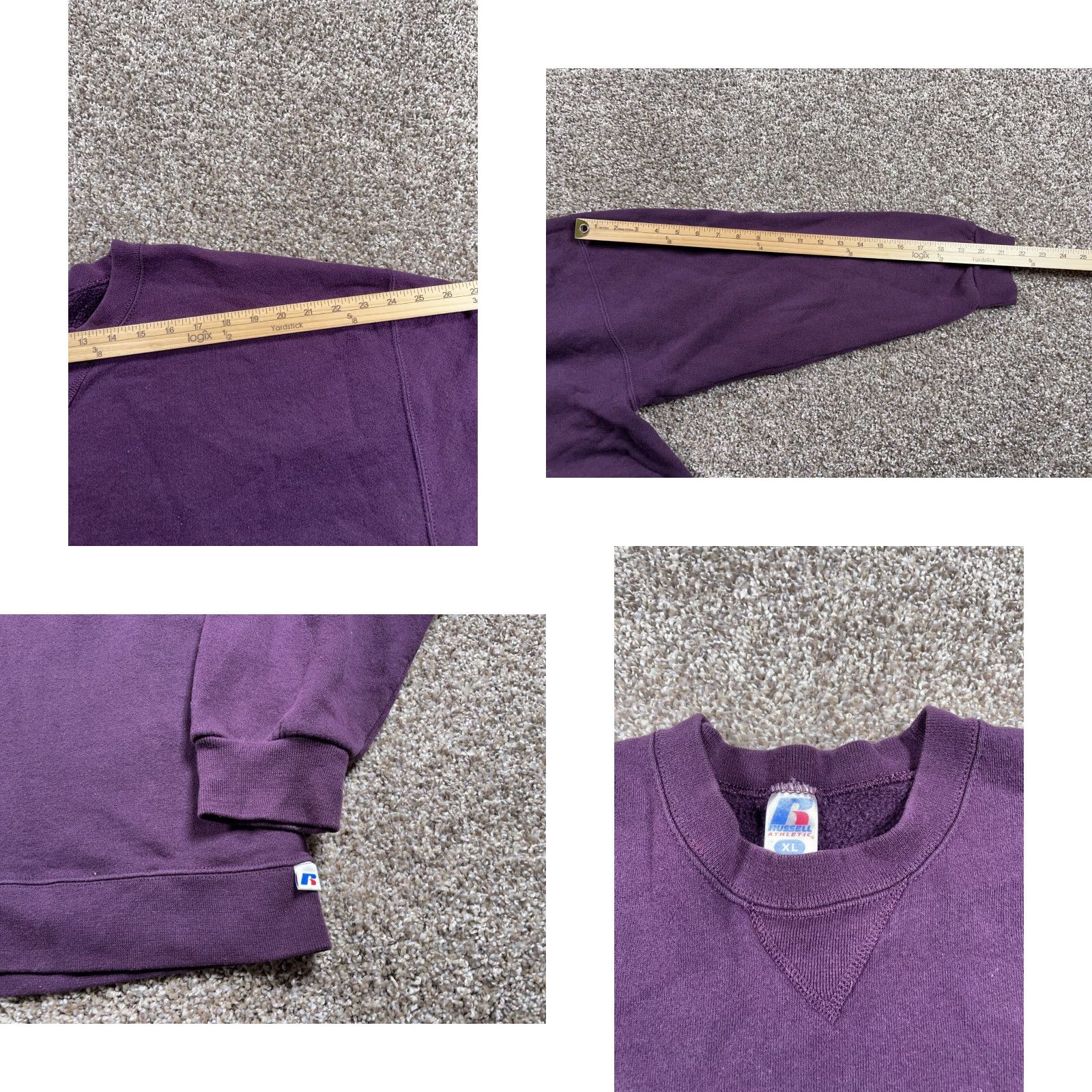 Russell Athletic VINTAGE Russell Athletic Dri Power Sweatshirt Adult XL Purple Crewneck 50/50 Blank Size US XL / EU 56 / 4 - 8 Thumbnail