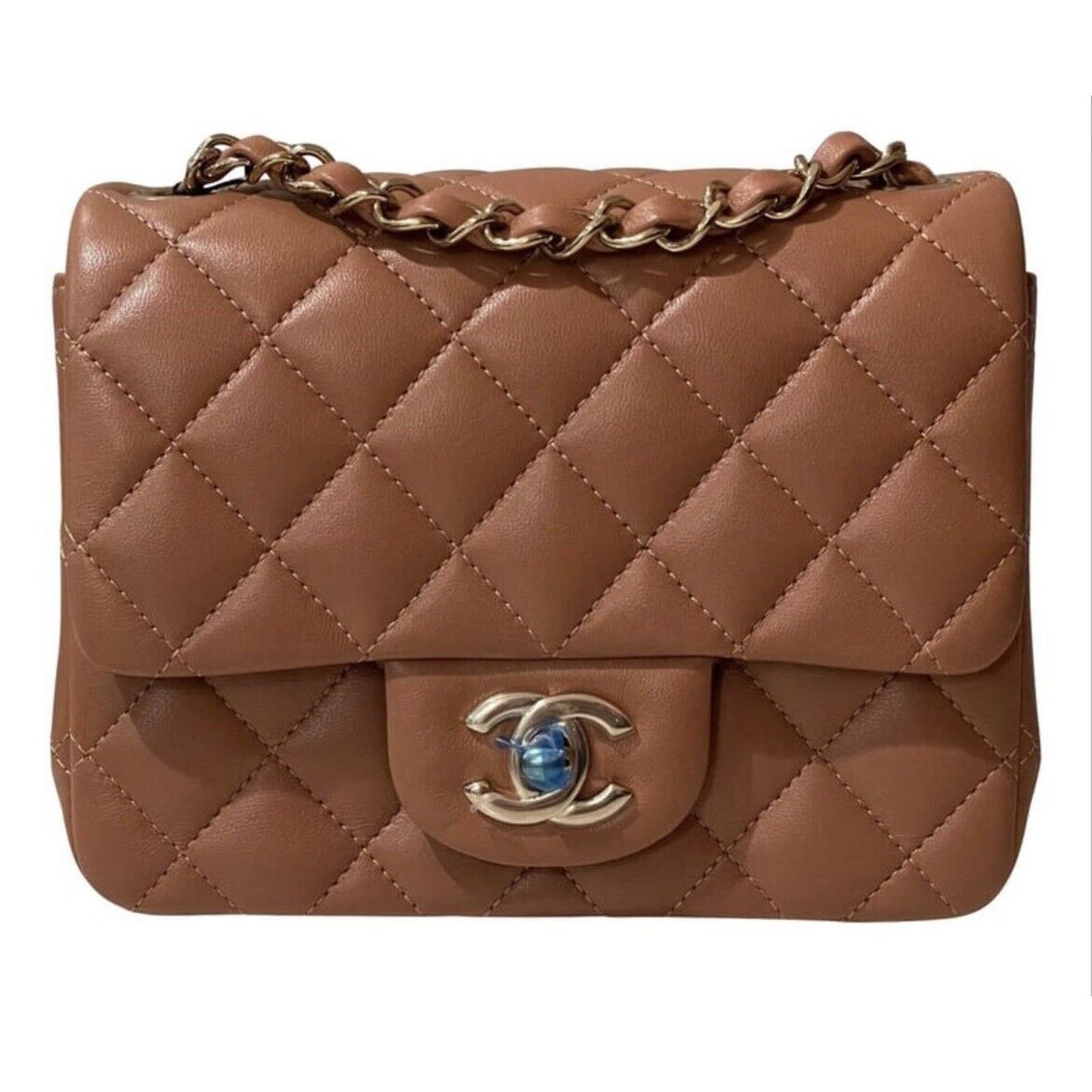 Chanel 22s Mini Square 🤎Caramel🤎 Lambskin LGHW NWT