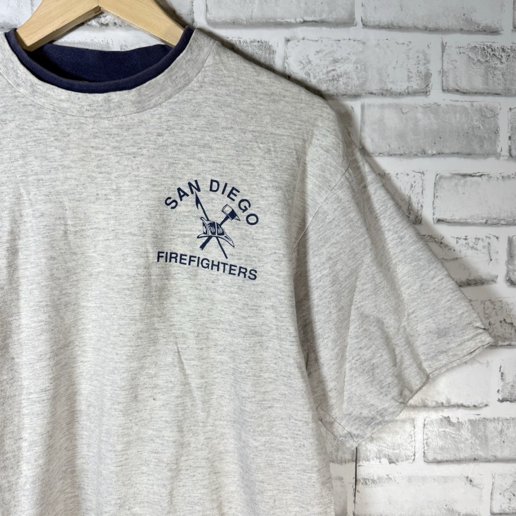 Vintage VINTAGE Belton San Diego Firefighters Graphic Tee Shirt Mens Size L White USA Shirt Size US L / EU 52-54 / 3 - 3 Thumbnail