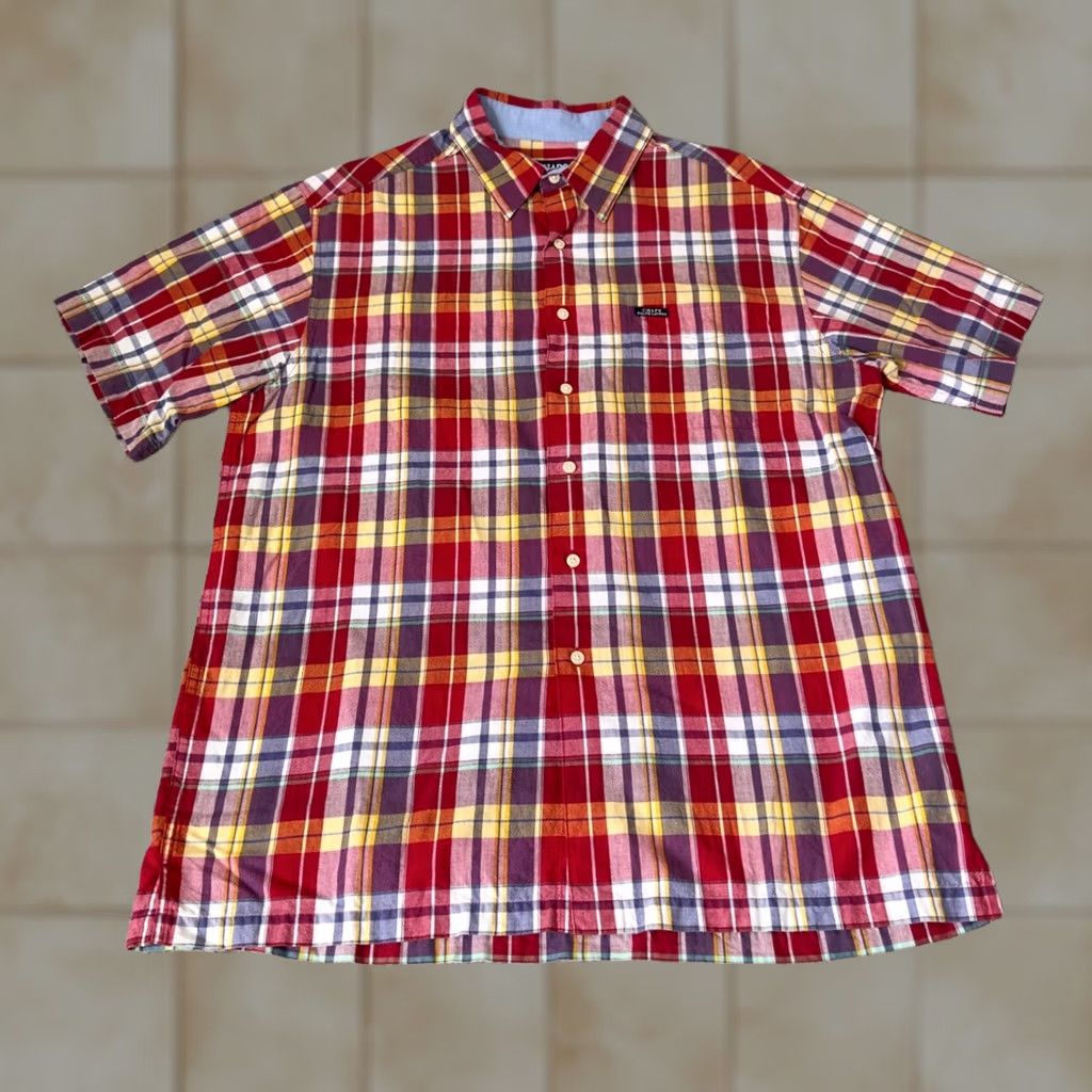 Ralph Lauren VINTAGE Ralph Lauren Chaps Shirt Men L Red Blue Plaid 90s Button-Up Short Sleeve Collared 1A Size US L / EU 52-54 / 3 - 1 Thumbnail