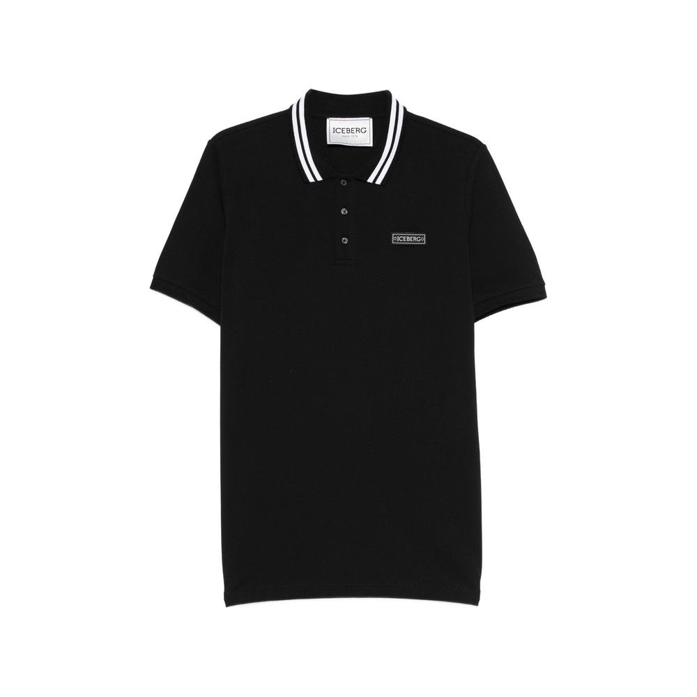 Iceberg BLACK Polo Shirts