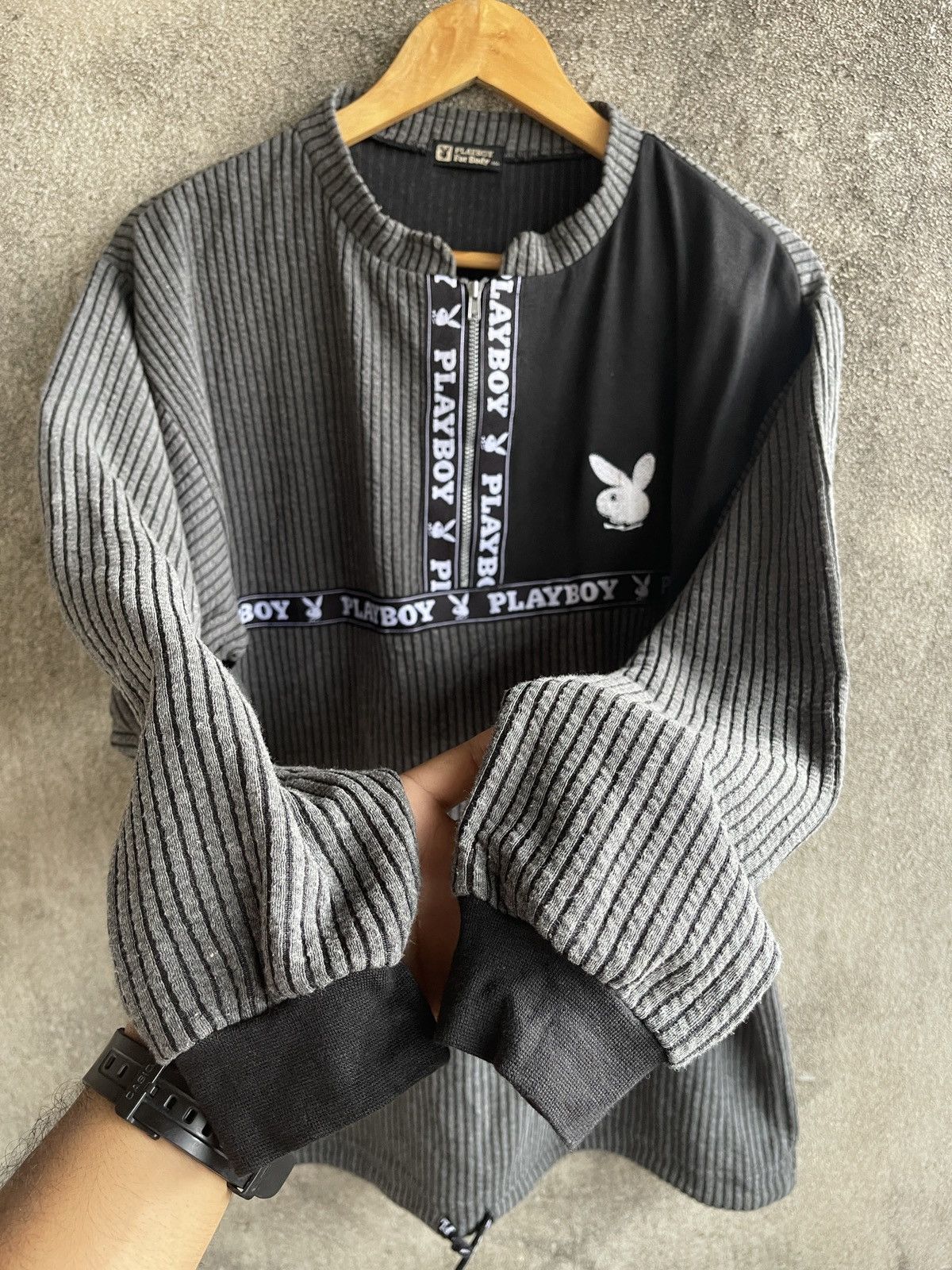 Hysteric Glamour × Playboy Vintage 90’s🔥PLAYBOY🔥Embroidery Logo Hulf Zipper Long Sleeve Size US L / EU 52-54 / 3 - 5 Thumbnail