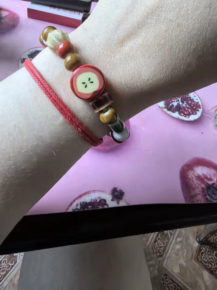 Jewelry Apple Fruit Bone Bead Ceramic Bracelet Size ONE SIZE - 4 Thumbnail