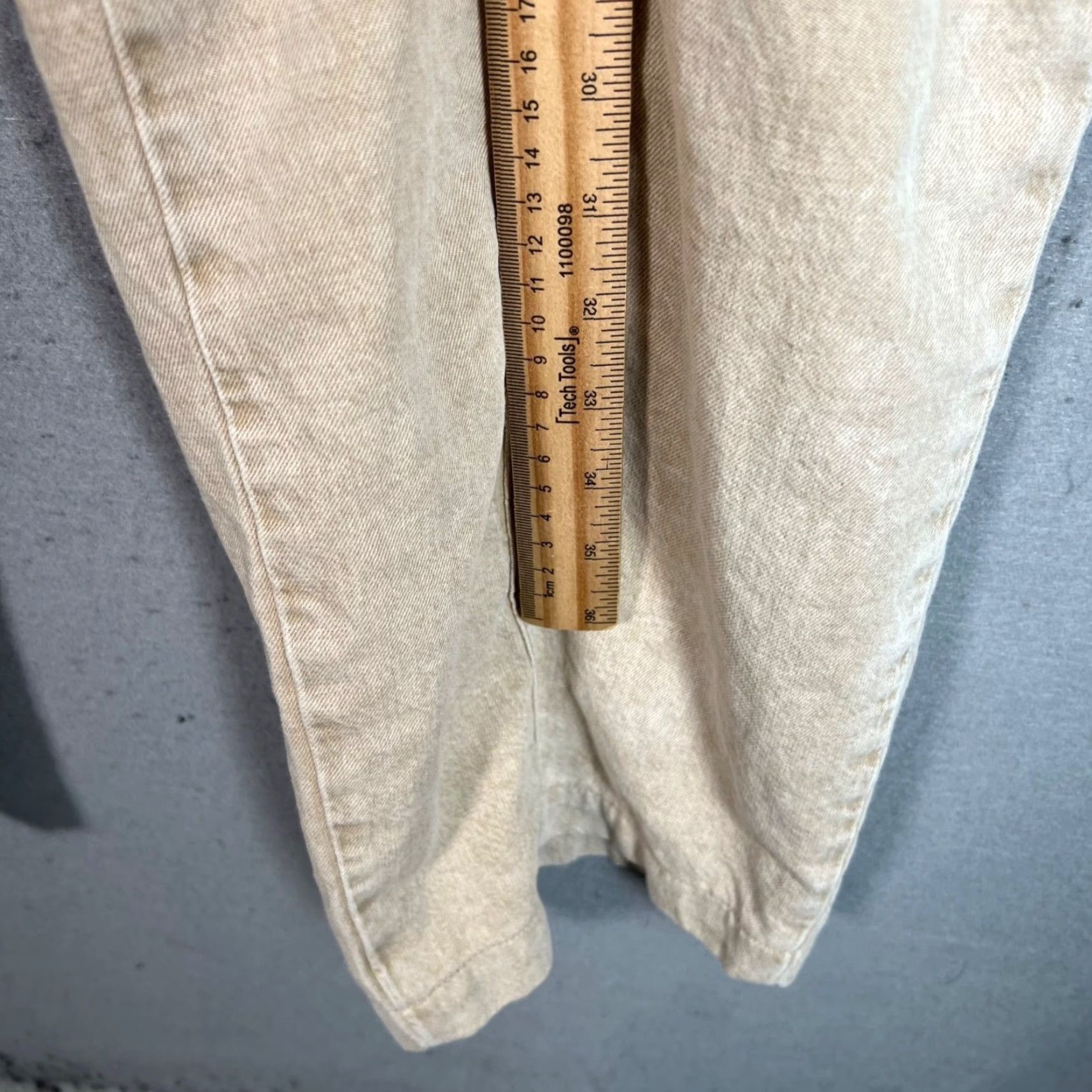 ba&sh Ba&Sh Womens High-Waisted Tapered Pants Size 2 Beige Cotton Linen Blend Size 26" / US 2 / IT 38 - 6 Thumbnail