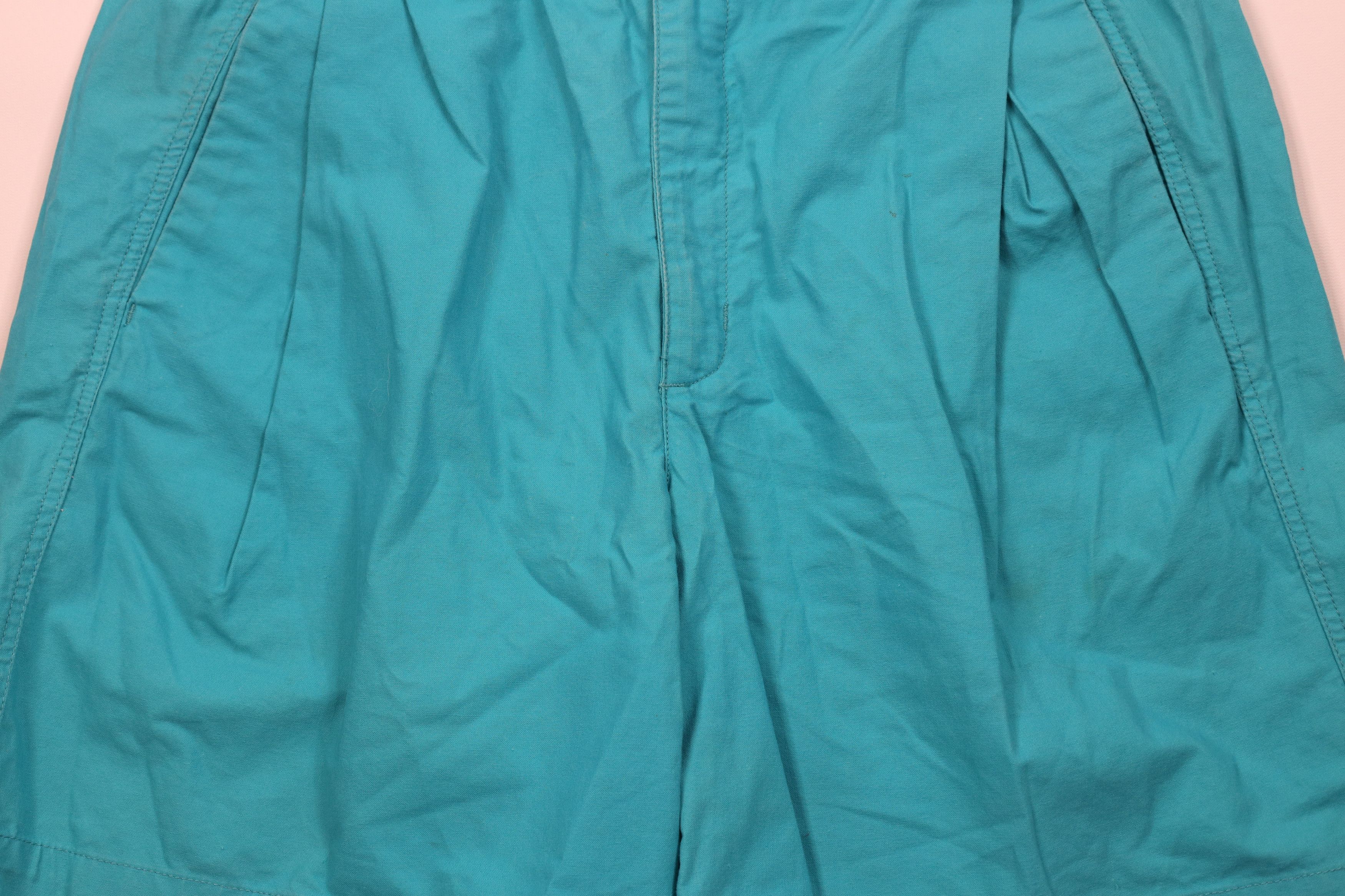 Levi's Vintage 80s 90s Levis Dockers Pleated High Waist Shorts Teal Size US 36 / EU 52 - 3 Thumbnail