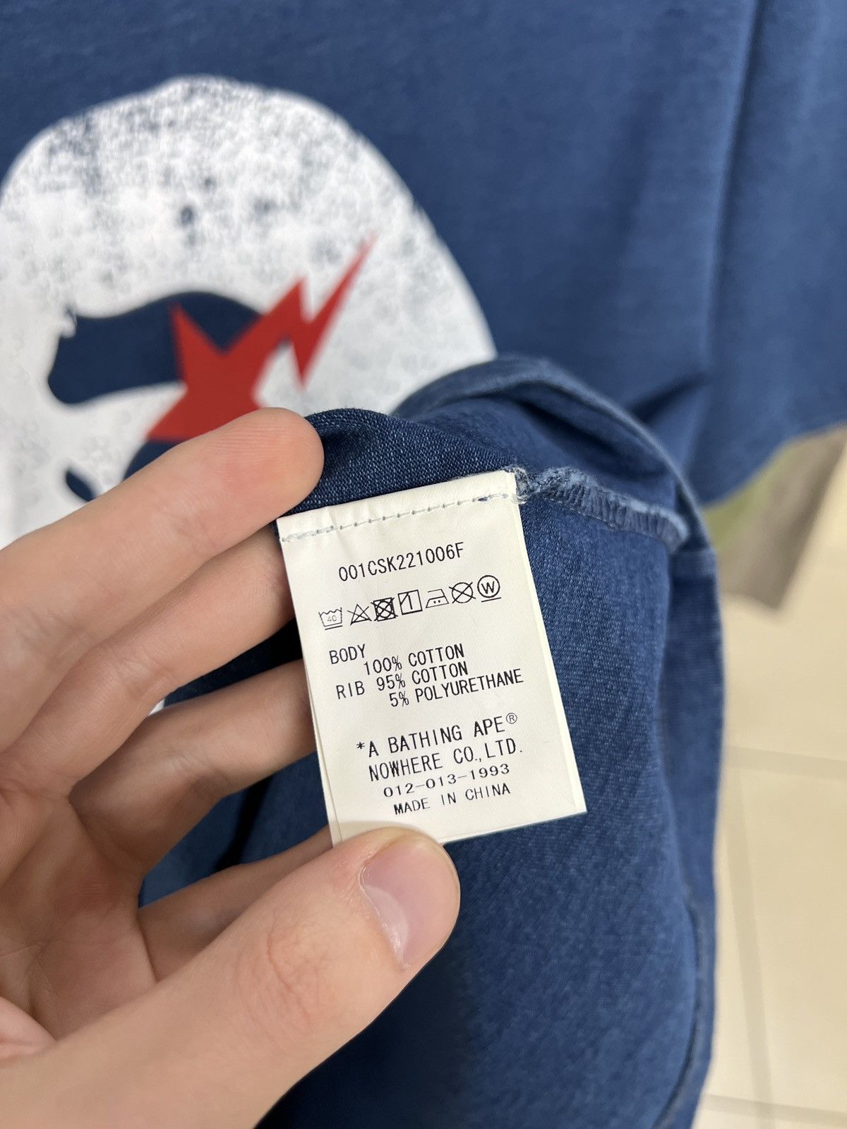 Bape BAPE APE HEAD BAPE STA INDIGO TEE Size US L / EU 52-54 / 3 - 8 Thumbnail