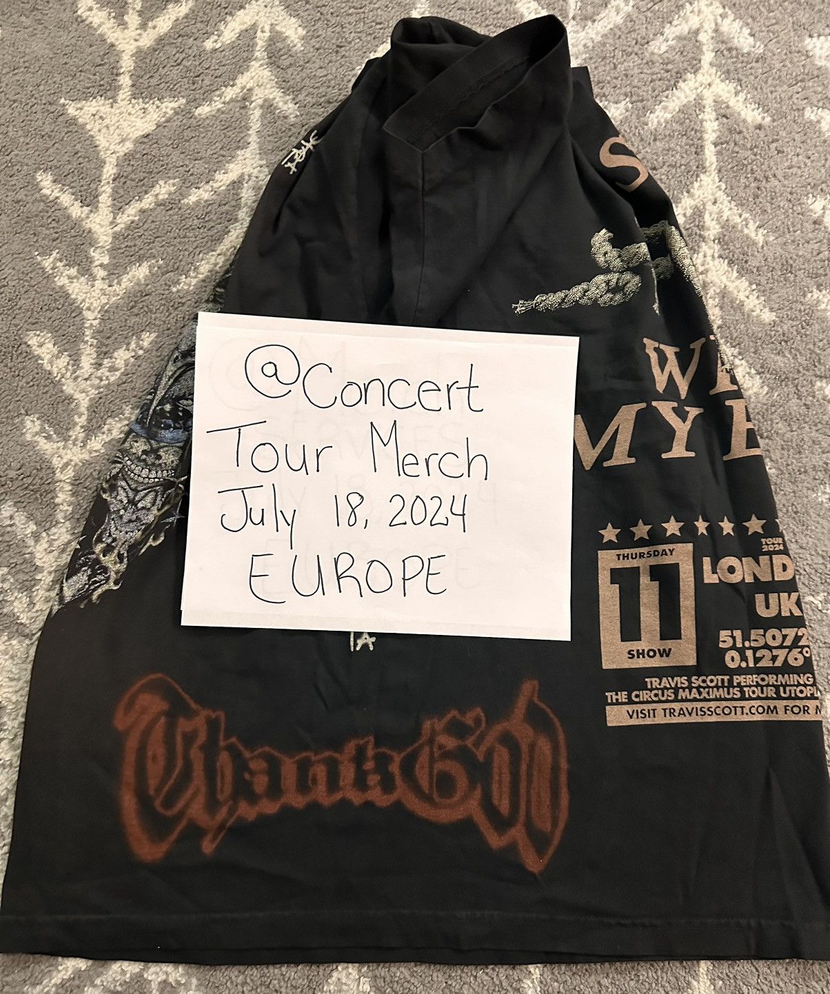 Band Tees European Leg Travis Scott Circus Maximus Utopia Merch Size US M / EU 48-50 / 2 - 3 Thumbnail