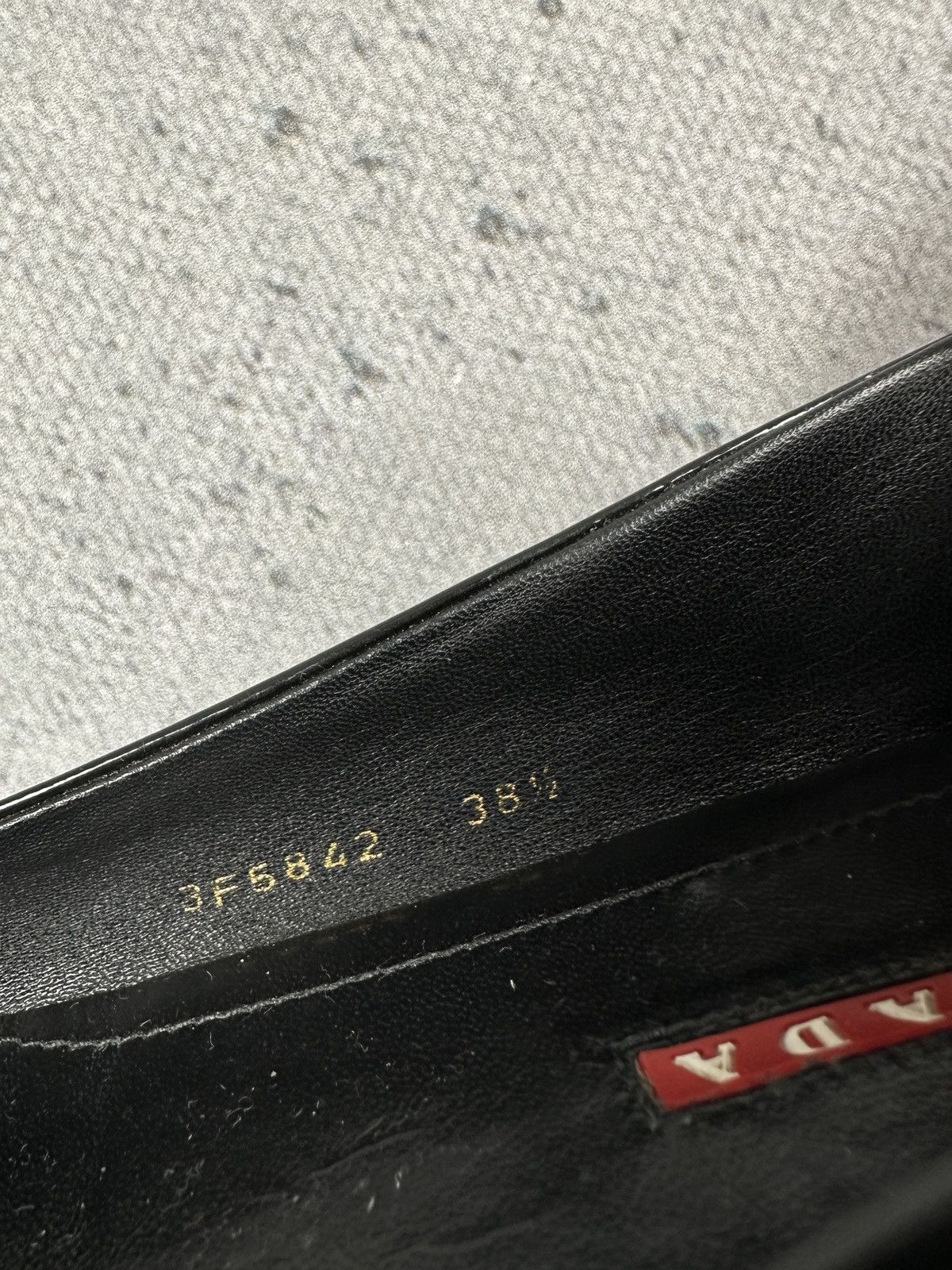 Prada Prada Black Patent Leather Pointed Toe Flats Metal Logo Rare Size US 8.5 / IT 38.5 - 22 Thumbnail