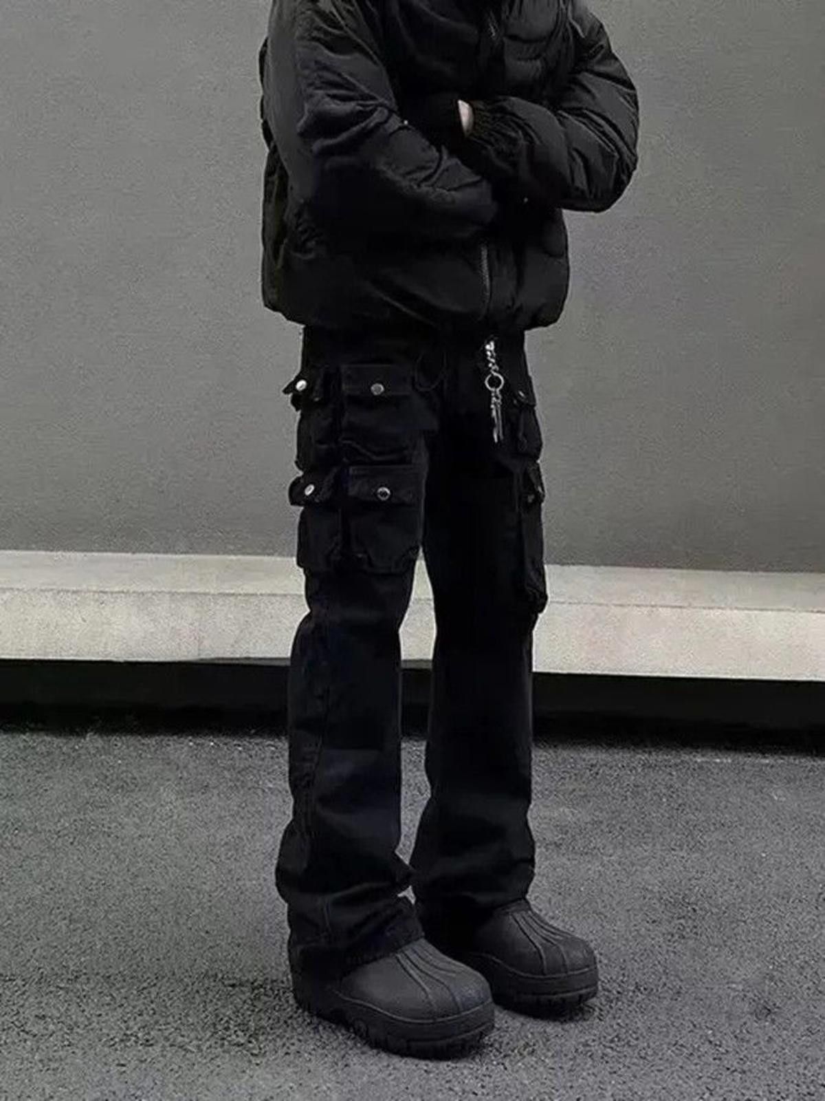 Stylish Black Cargo Pants with Multiple Pockets