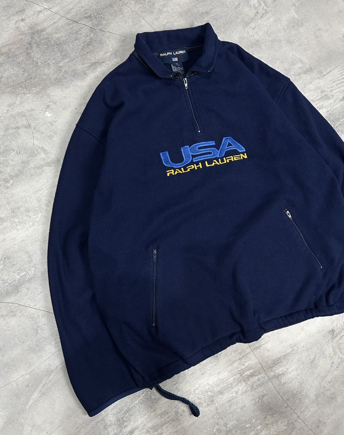 Polo Ralph Lauren Vintage Fleece Polo Ralph Lauren USA Sport Big Logo Size US L / EU 52-54 / 3 - 3 Thumbnail